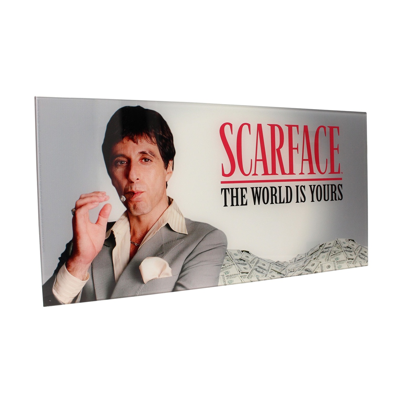 Scarface Plakat szklany The World Is Yours (szare tło) 60 x 30 cm