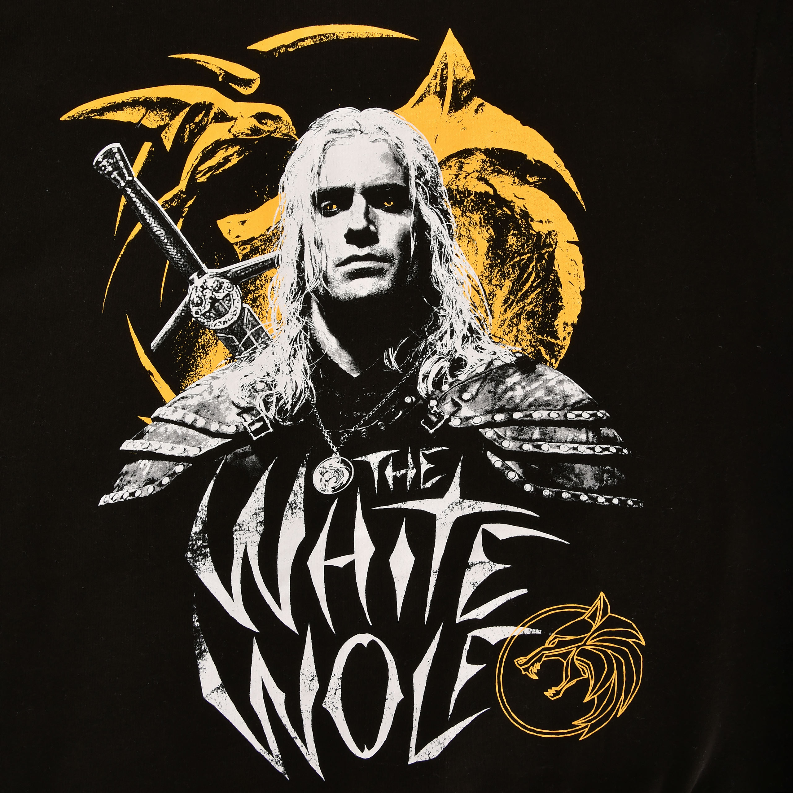 Witcher - Geralt White Wolf Kapuzenjacke schwarz | Elbenwald