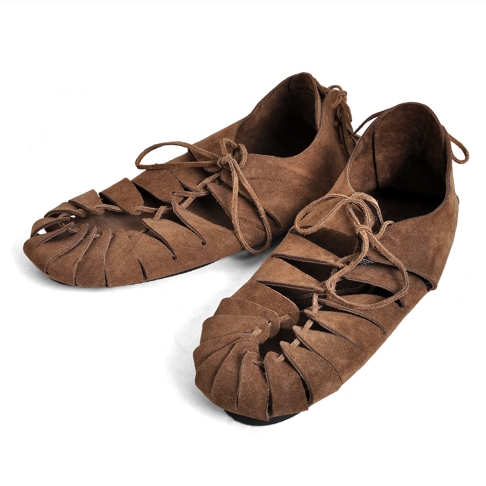 Chaussures Médiévales à Lacets Marron