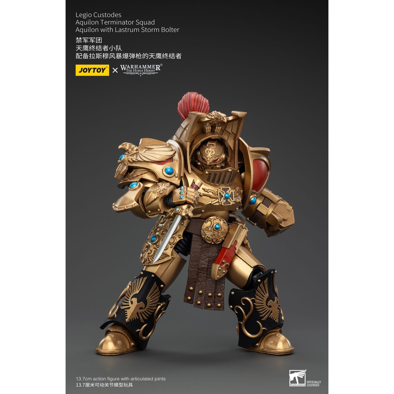 Warhammer The Horus Heresy figurine articulée 1/18 Legio Custodes Aquilon Terminator Squad Aquilon avec Lastrum Storm Bolter 14