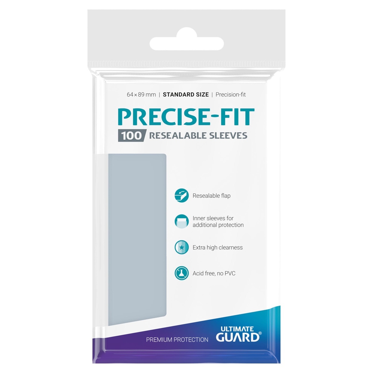 Ultimate Guard Precise-Fit Sleeves Standard Size (100) - Resealable