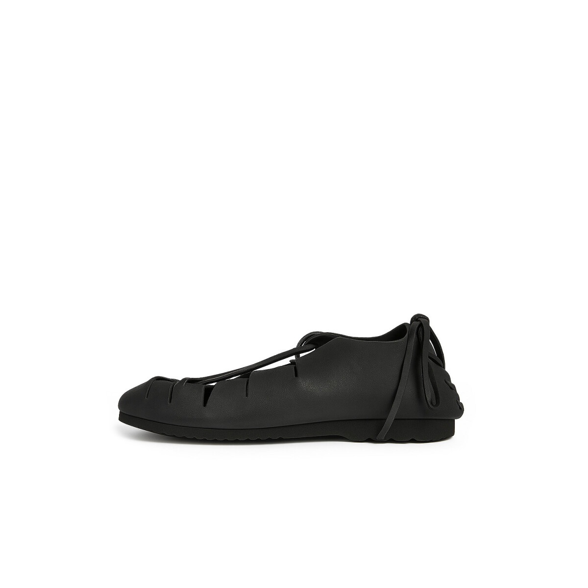 Medieval Ankle Shoes in Black Nubuck Leather