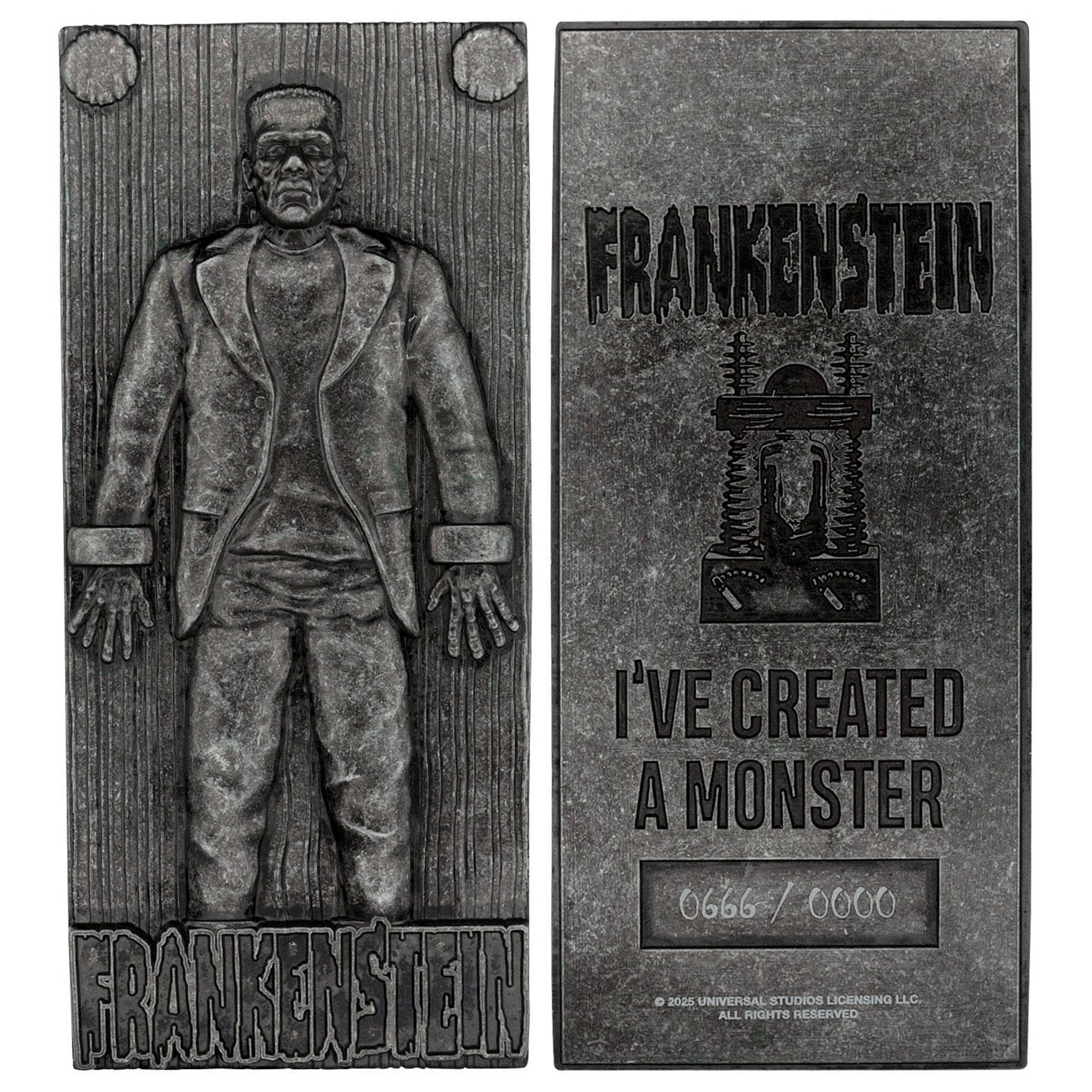 Universal Monsters Metallbarren Frankensteins Monster Limited Edition