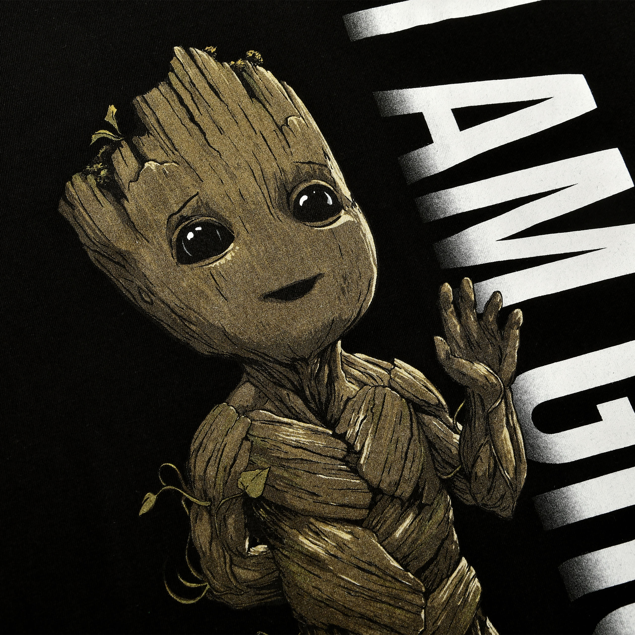 Guardianes de la Galaxia - Yo soy Groot Retrato Camiseta negra