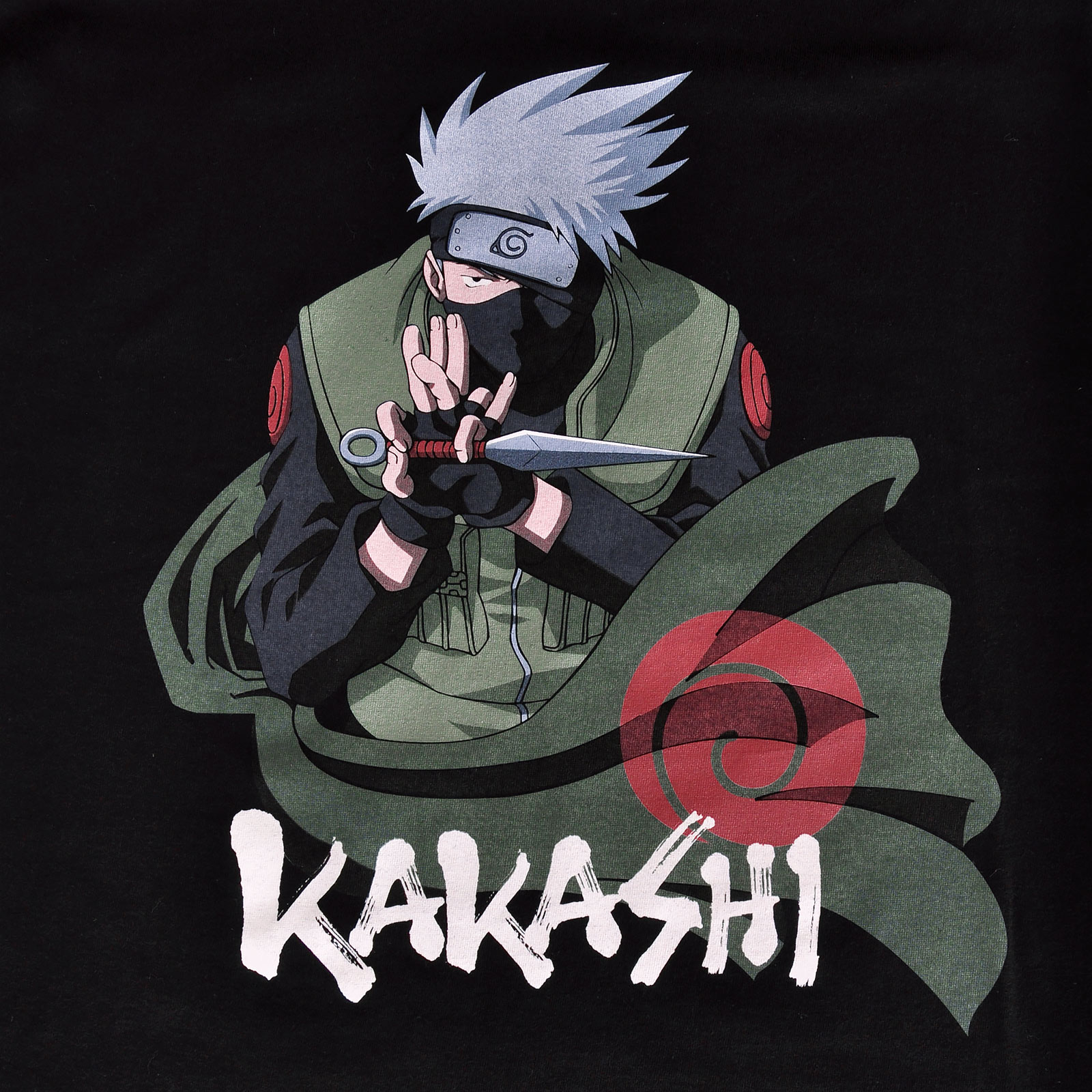 Naruto - T-shirt nera con coltello di Kakashi