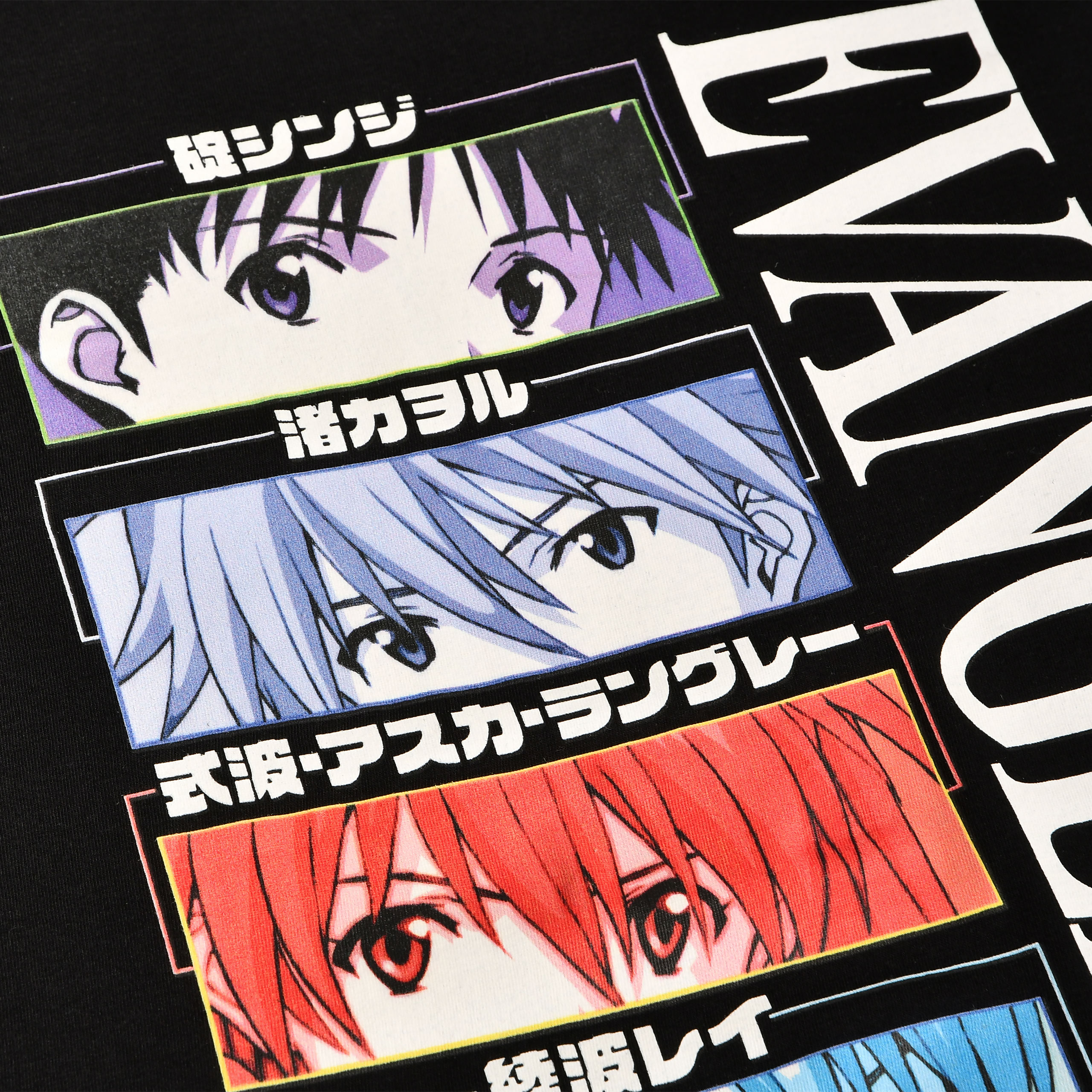 Evangelion - T-shirt noir Characters Eyes