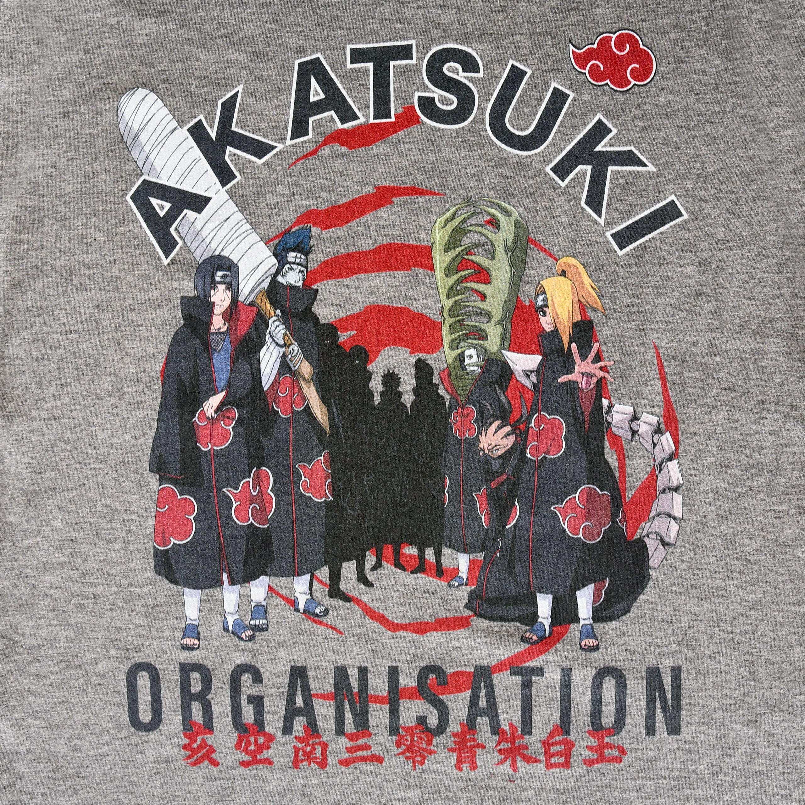 Naruto Shippuden - Akatsuki Organisatie T-Shirt grijs