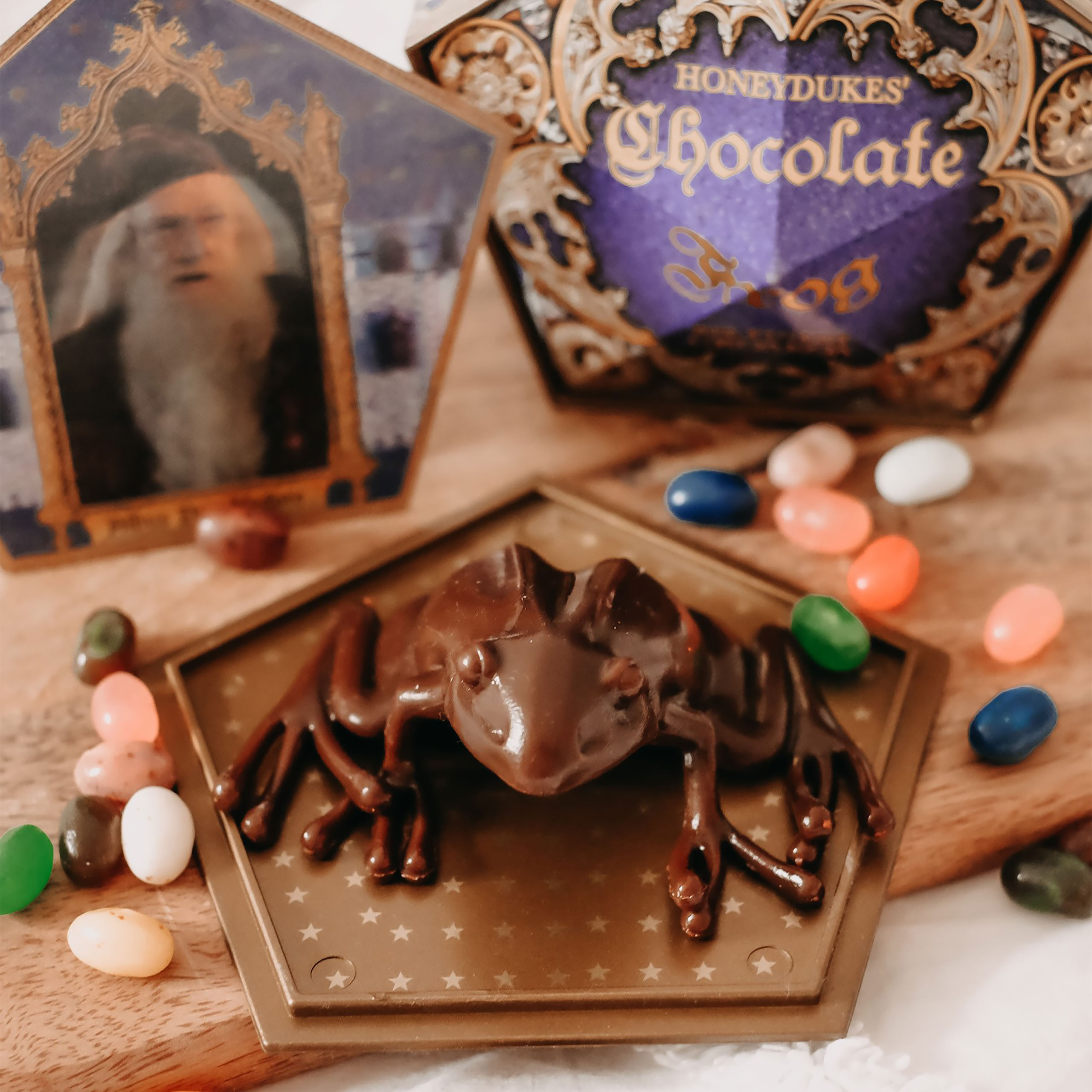 Figurine Grenouille en chocolat avec carte à collectionner - Réplique Harry Potter