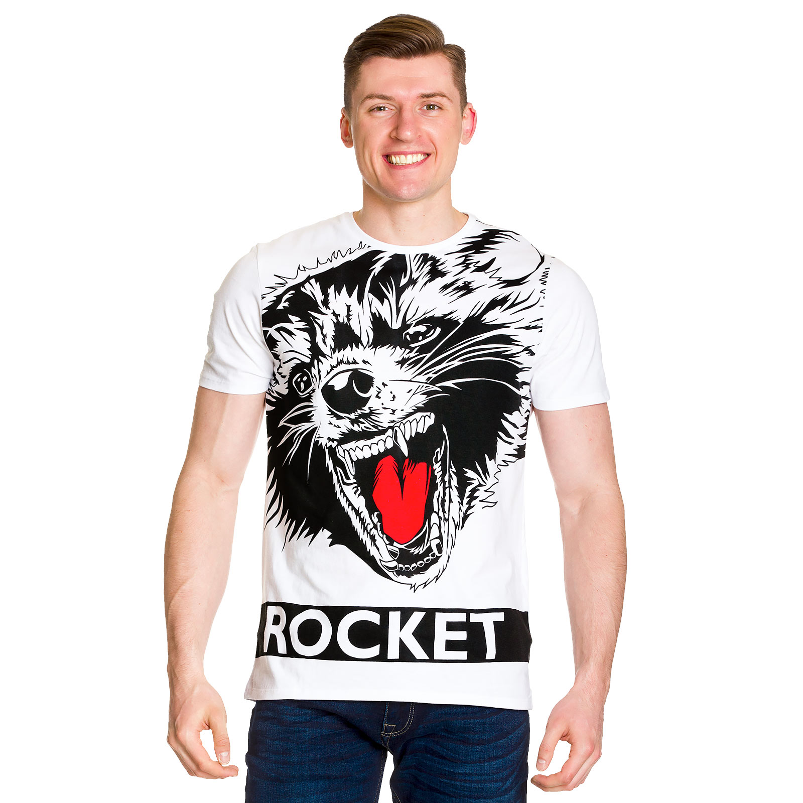 Guardians of the Galaxy - Rocket Full Size T-Shirt white