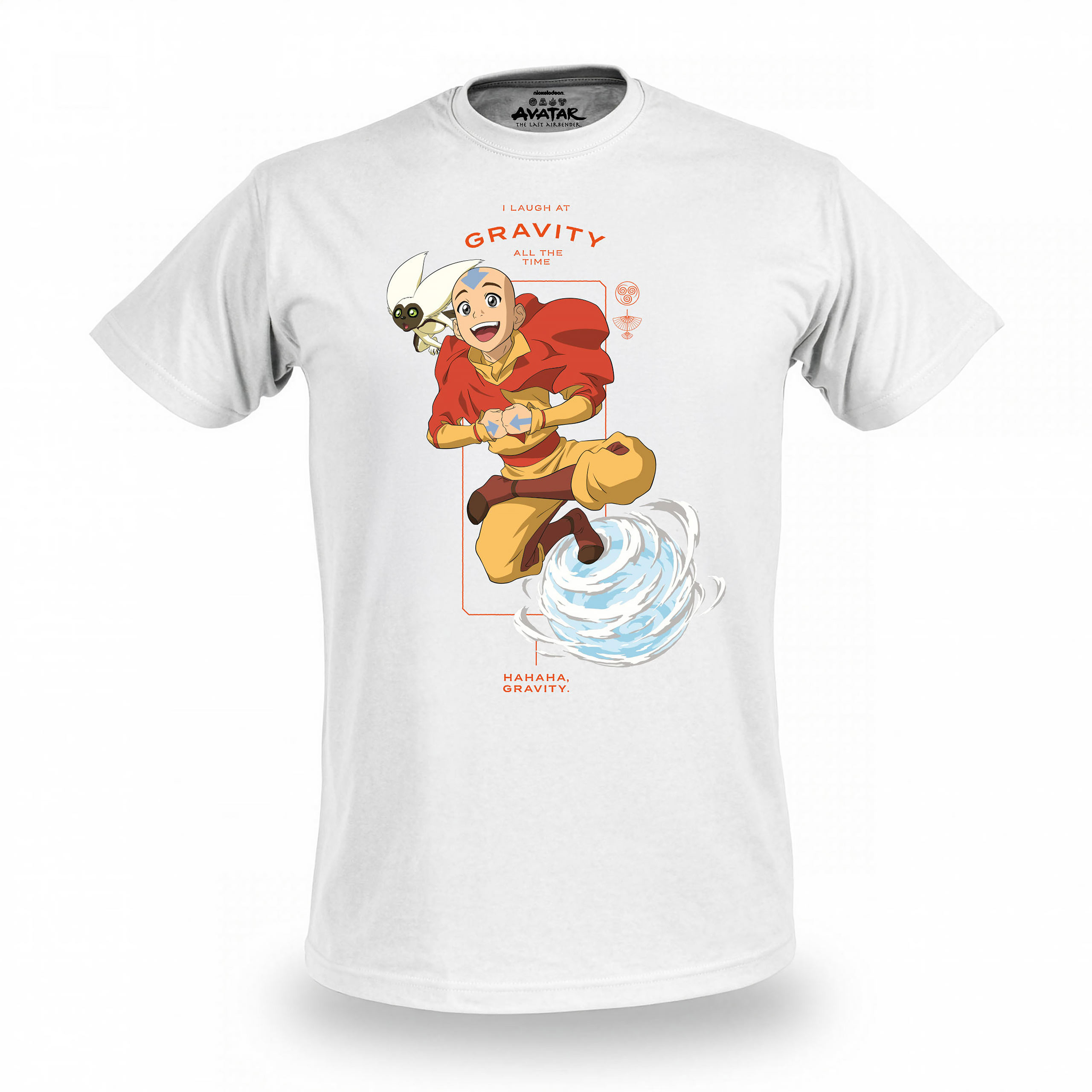 Avatar – T-shirt blanc Aang Laugh at Gravity