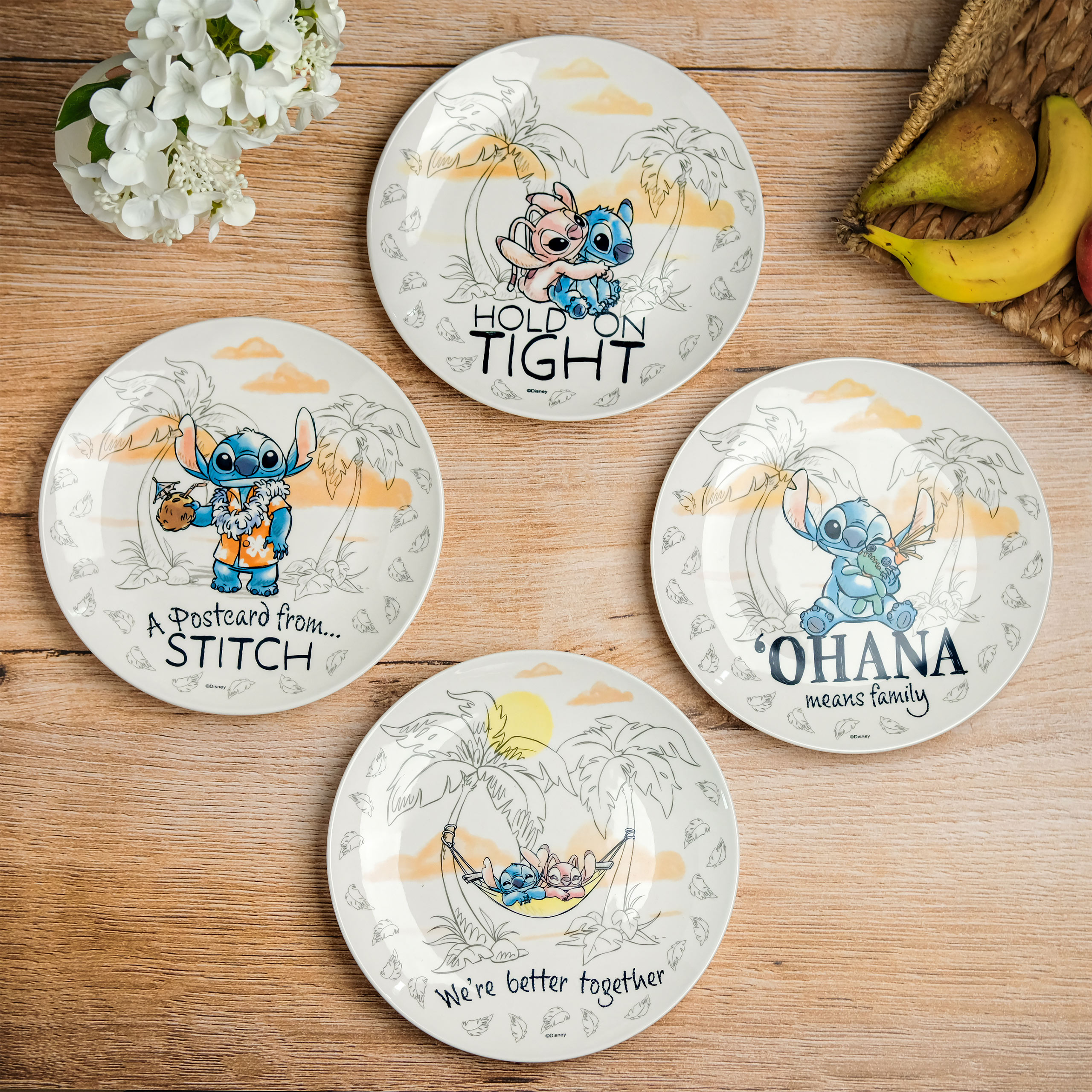 Juego de Platos Stitch Ohana - Lilo & Stitch