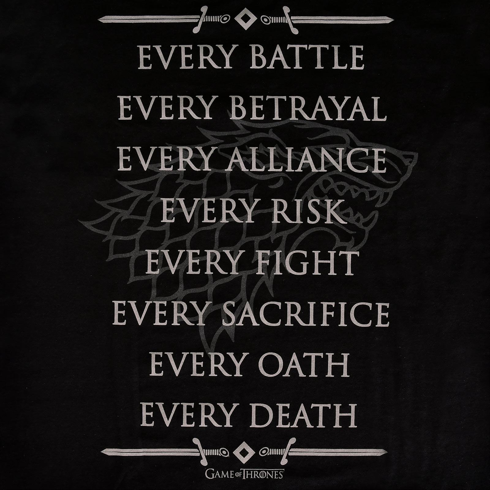 T-shirt Stark For The Throne noir - Game of Thrones