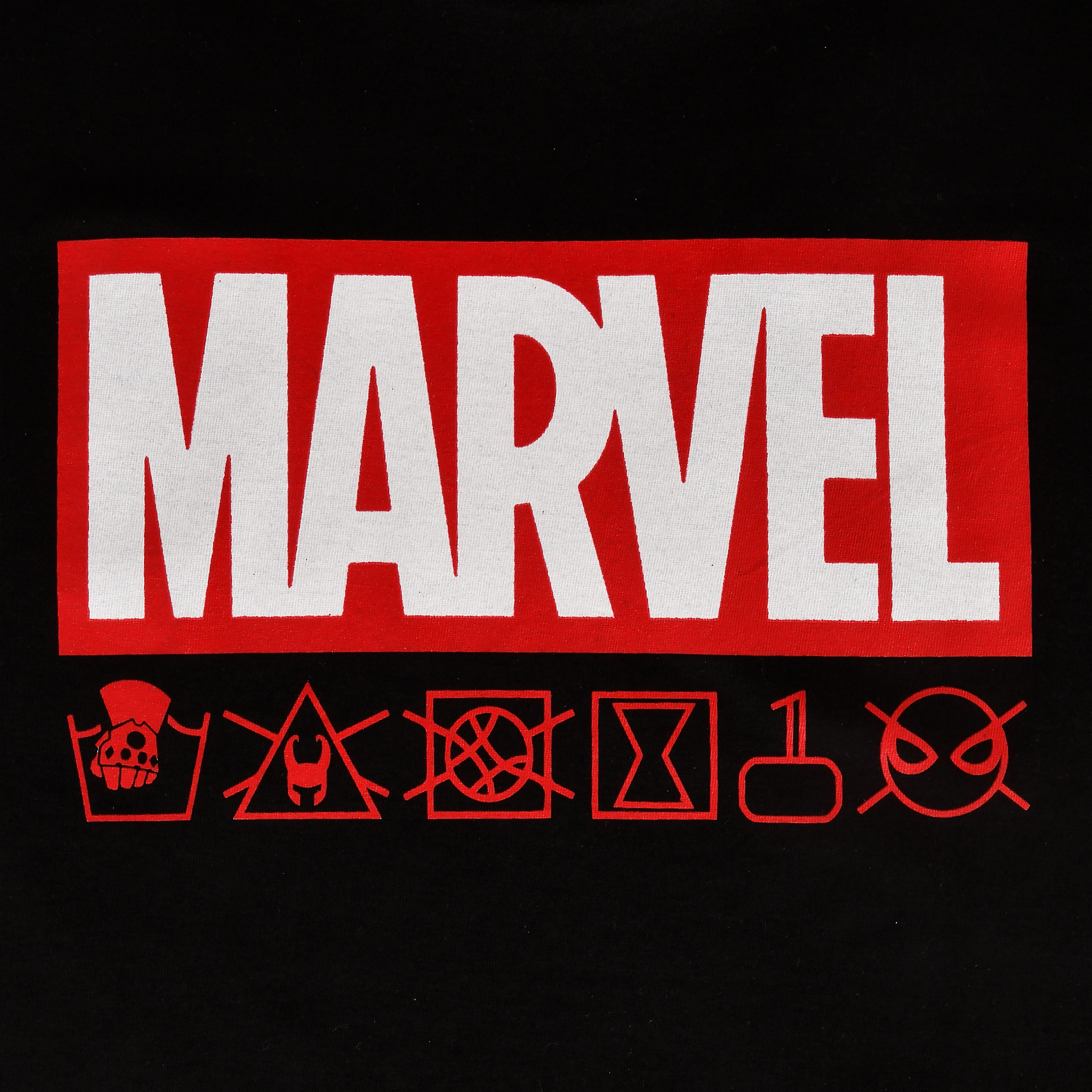 Marvel - Logo & Iconen T-Shirt Zwart