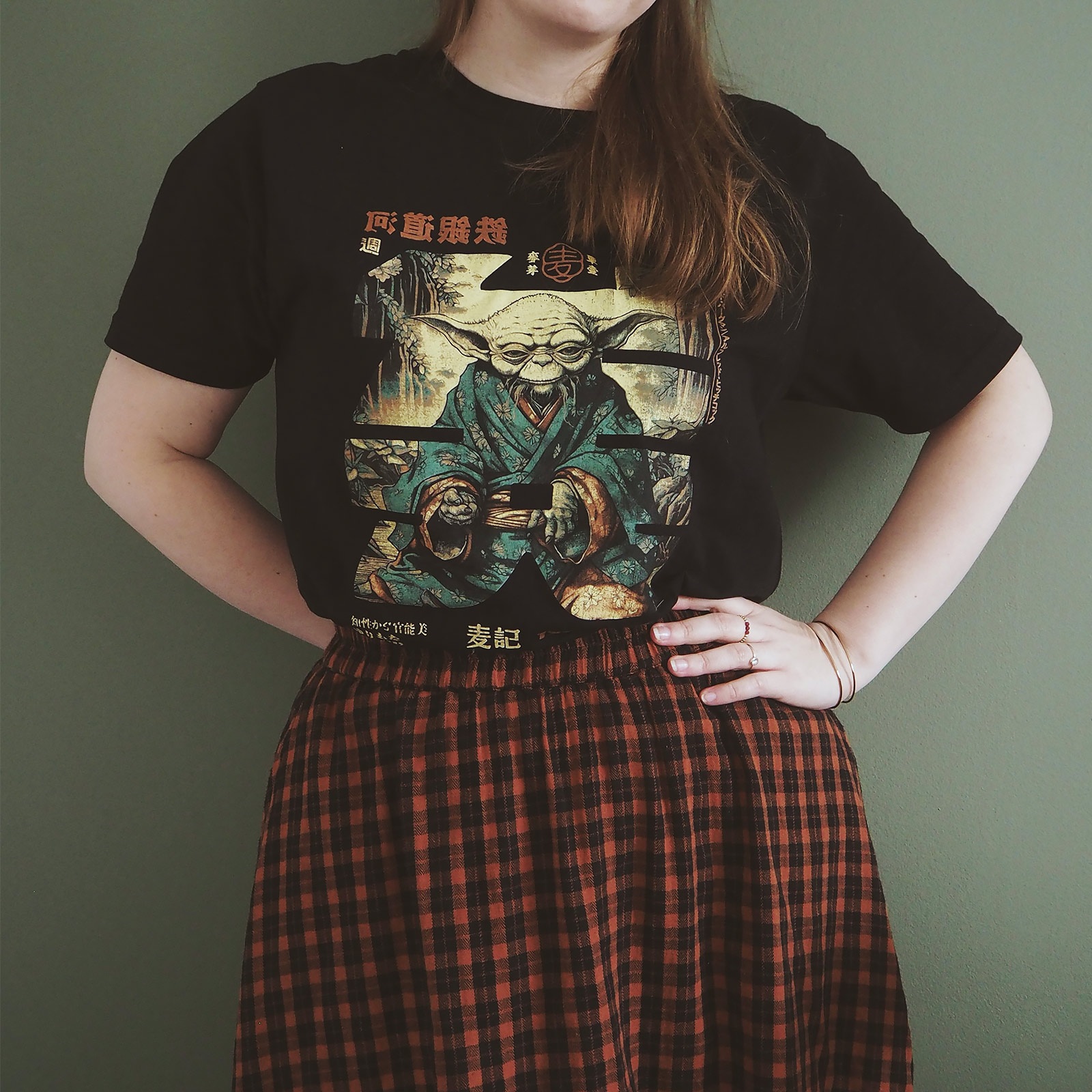 T-Shirt di calligrafia The Force per i fan di Star Wars nera