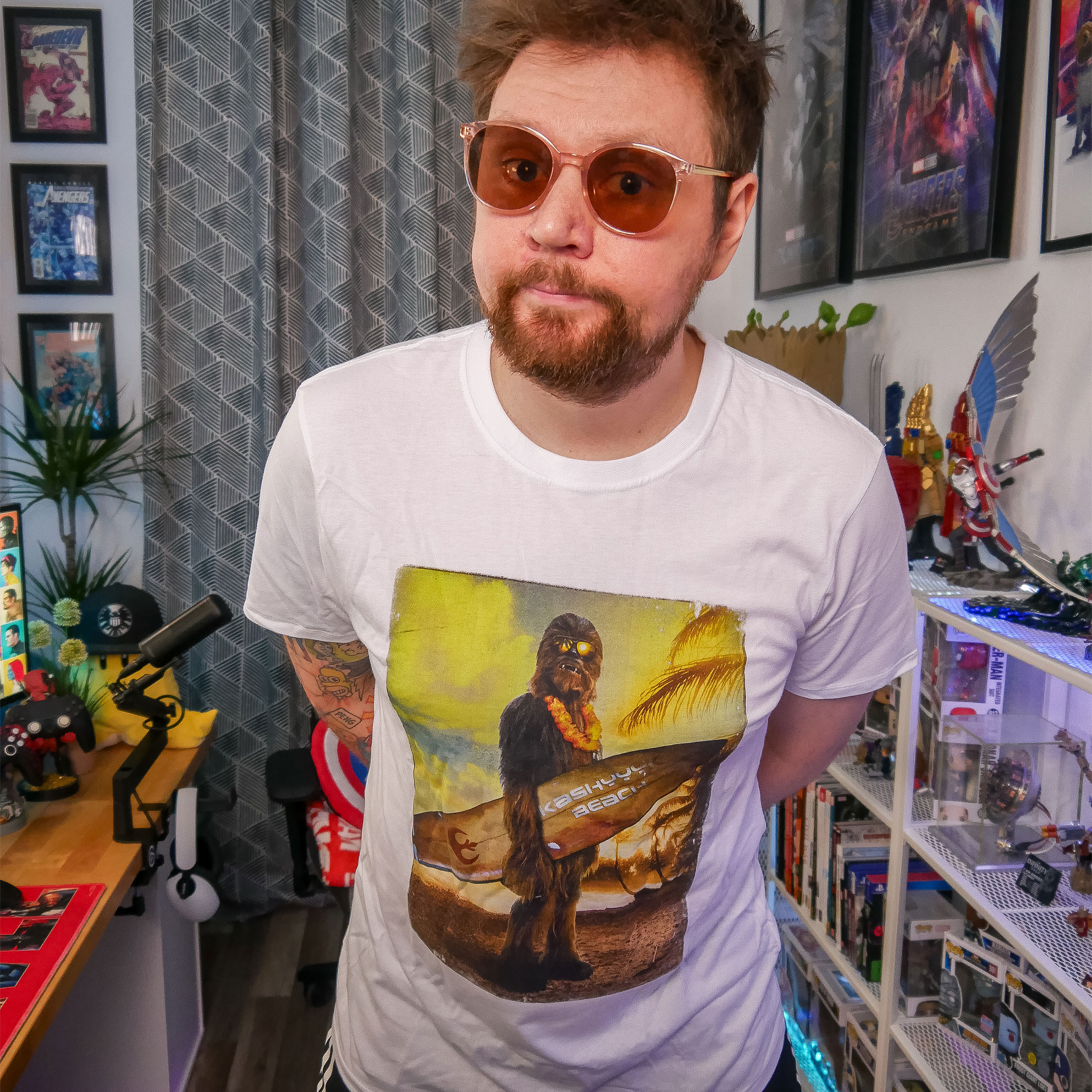 Star Wars - Wookiee Surfer T-shirt wit