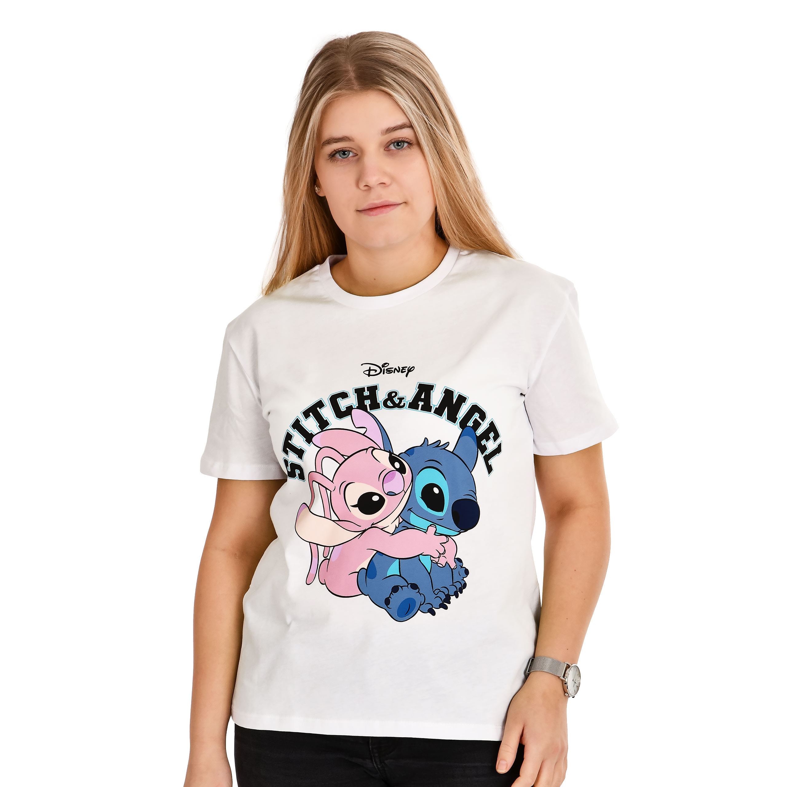 Lilo & Stitch - Angel & Stitch T-Shirt Damen weiß