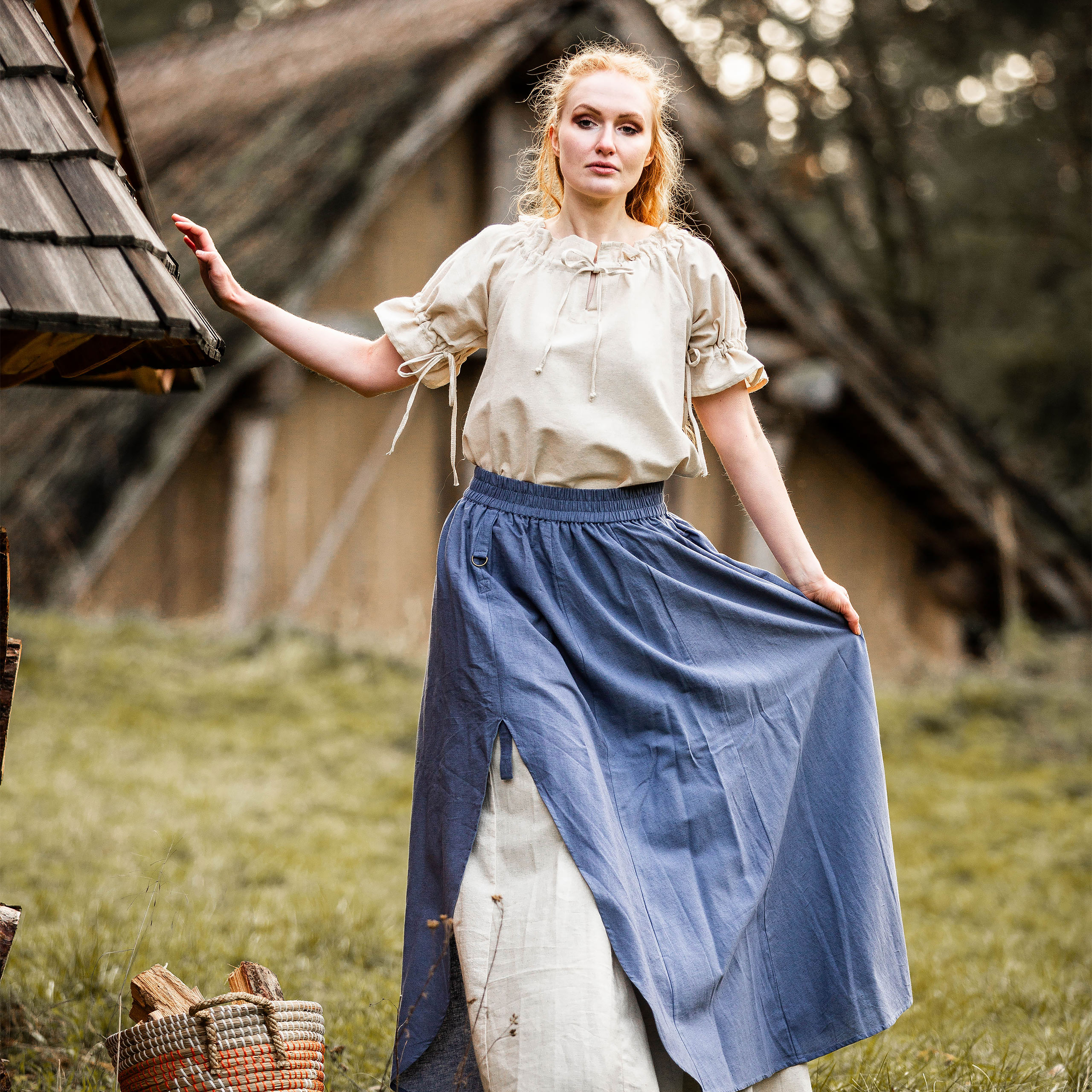 Jupe Médiévale Courte Pour Femme – Double Couche Avec Dentelle – Taille Élastique – Style Renaissance Et Gothique – Pour Costume, Halloween, Fête