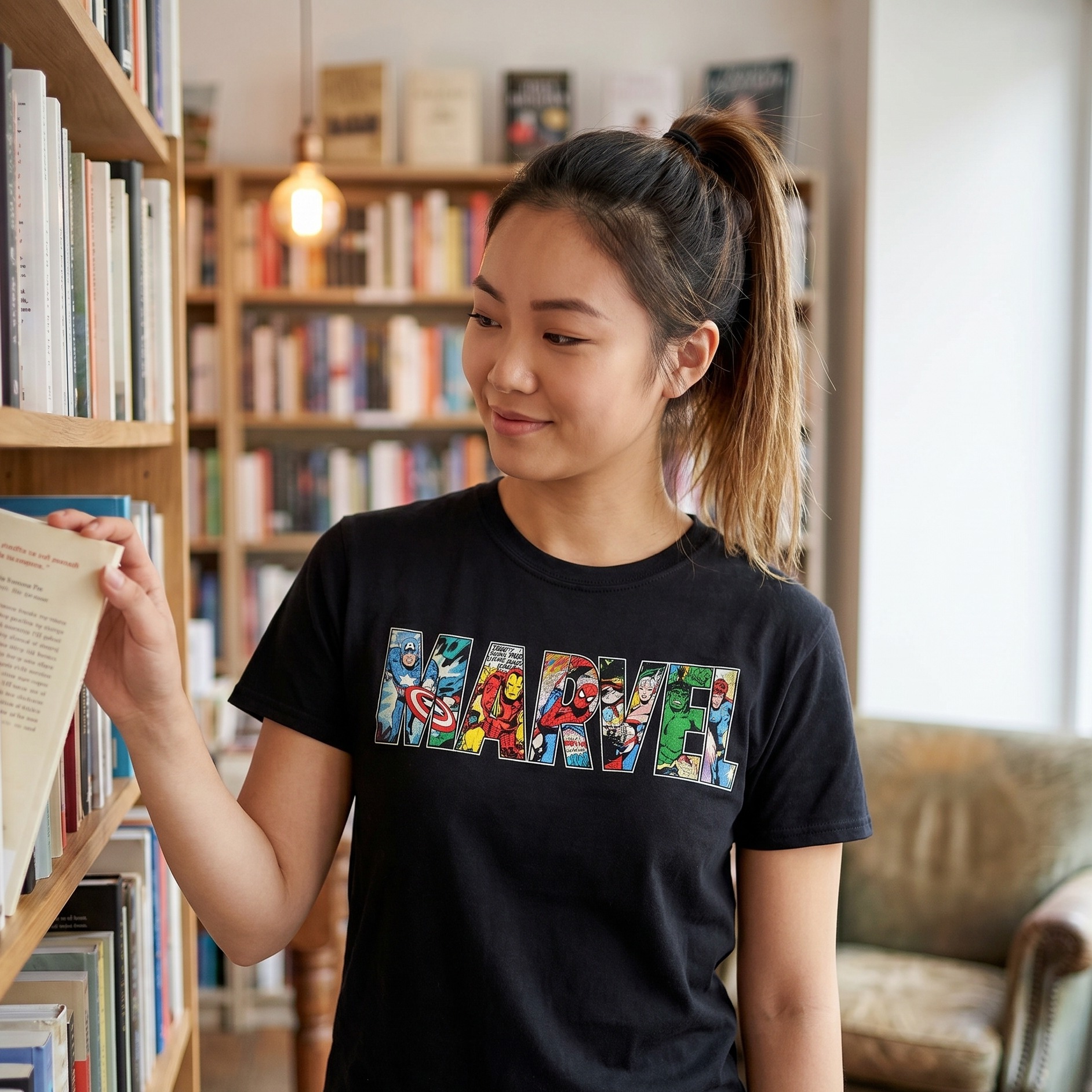 Marvel - T-shirt Logo Comic Strip noir