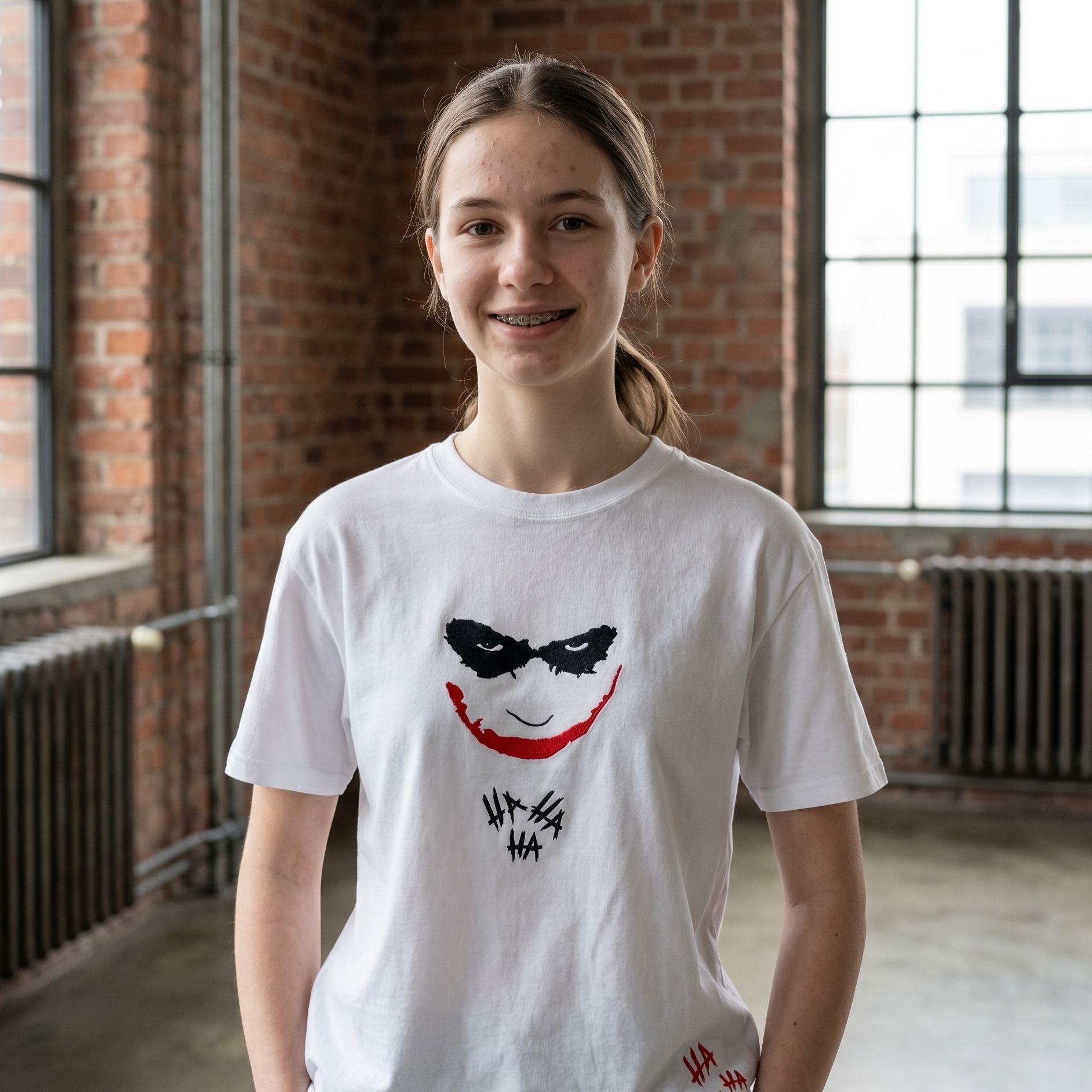 Joker - Hahaha T-shirt oversize premium bianca