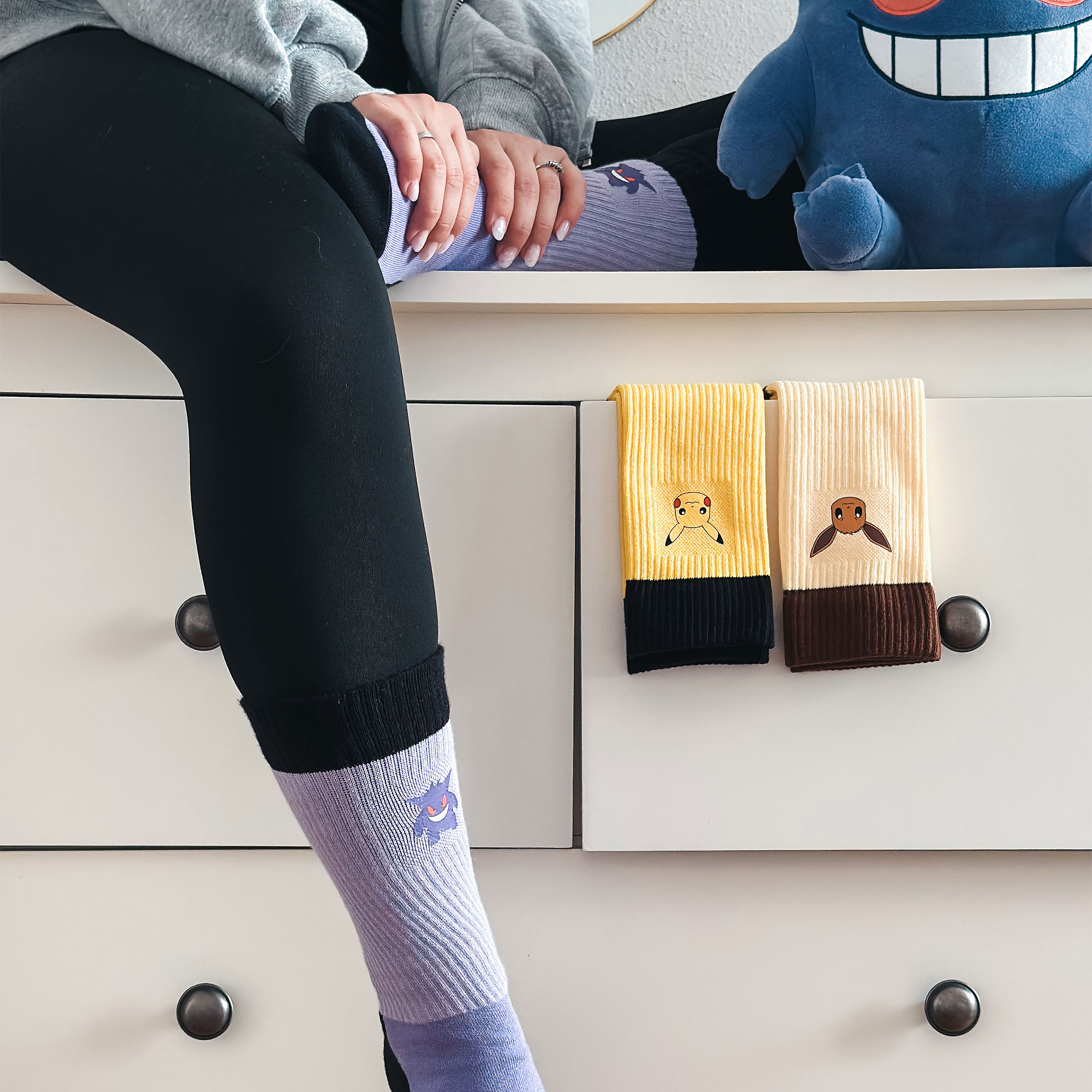 Pokemon - Pikachu, Eevee en Gengar Sokken 3-Pack