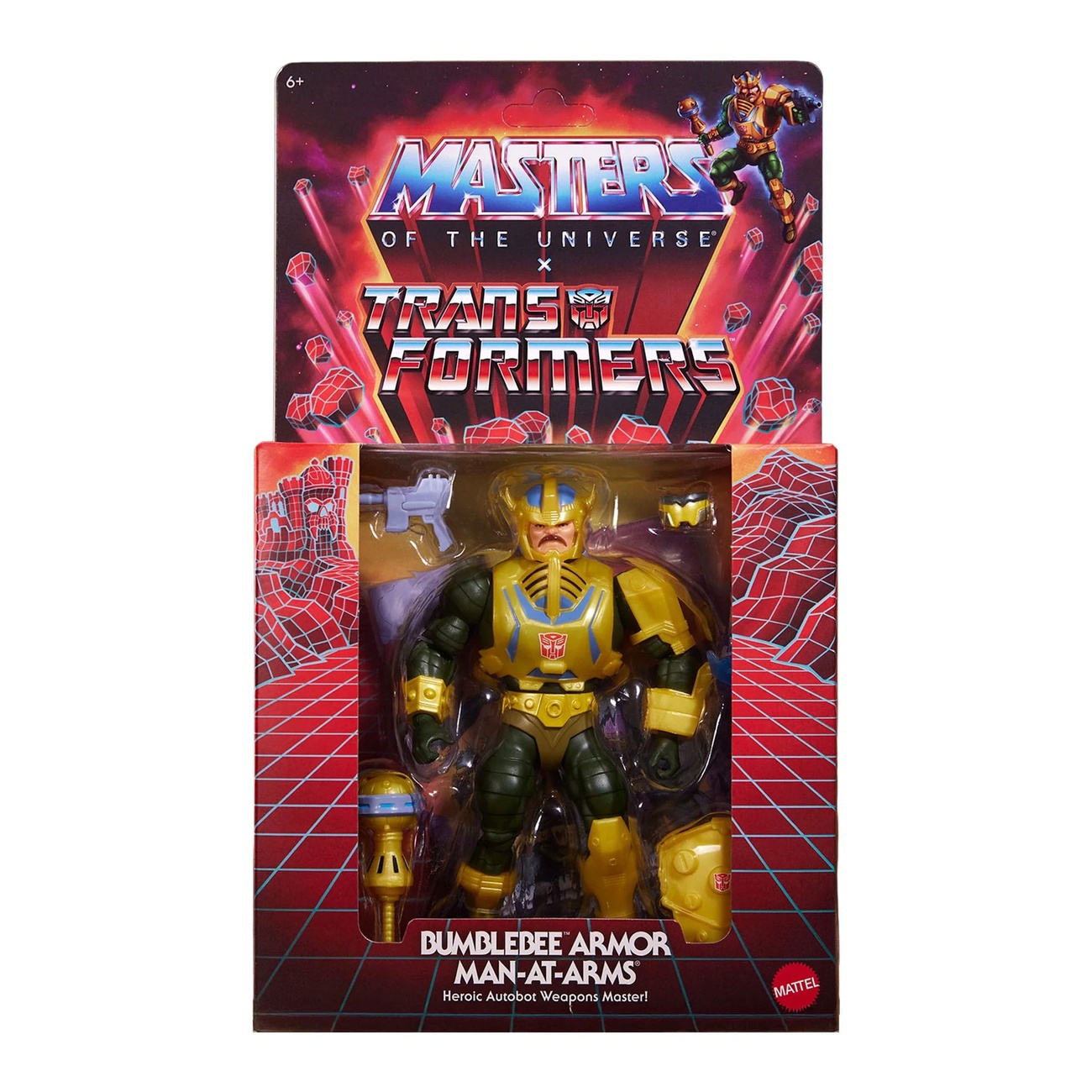Masters of the Universe x Transformers actiefiguur Bumblebee Armor Man-At-Arms heo Europese Exclusive 14 cm