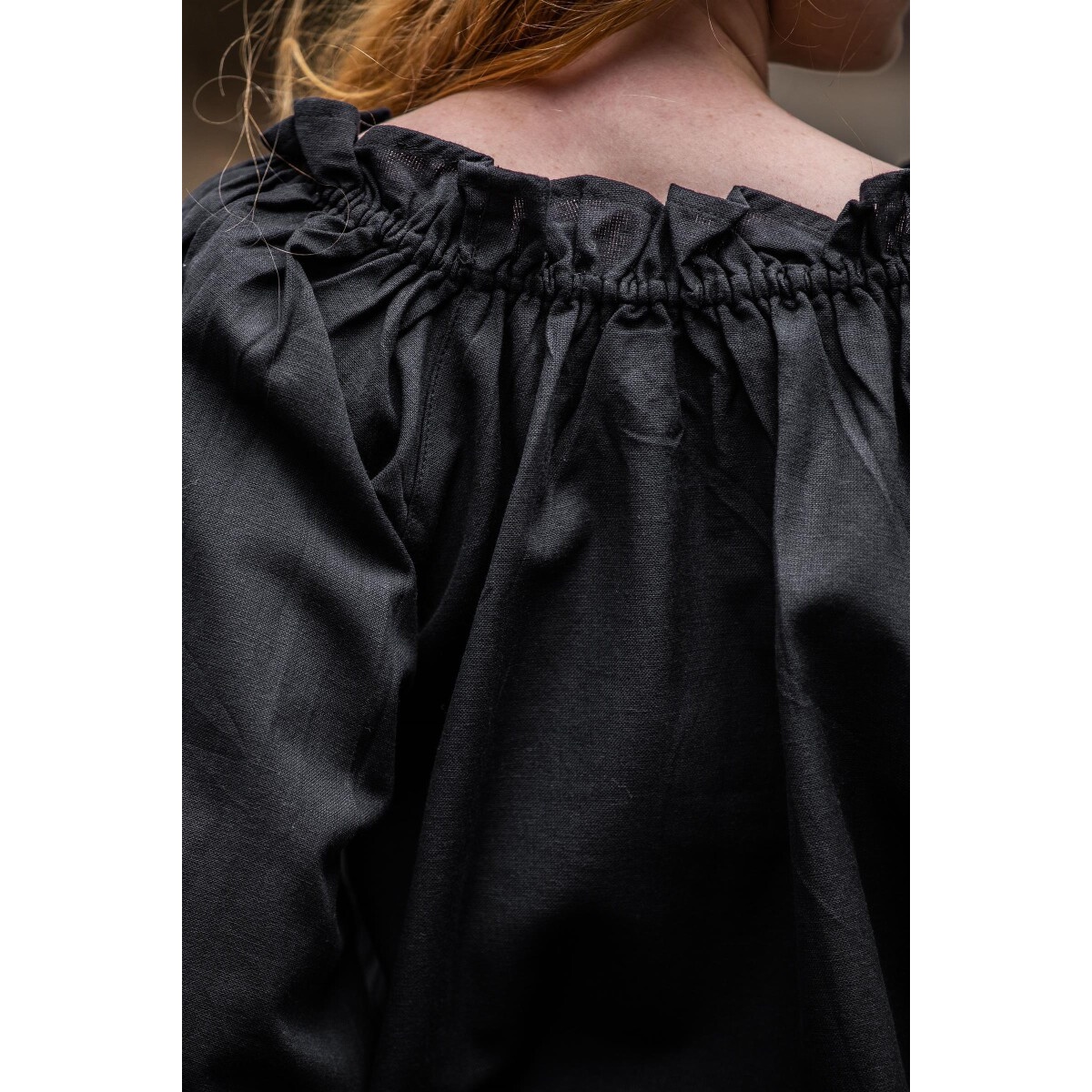 Middeleeuwse blouse Morgan zwart