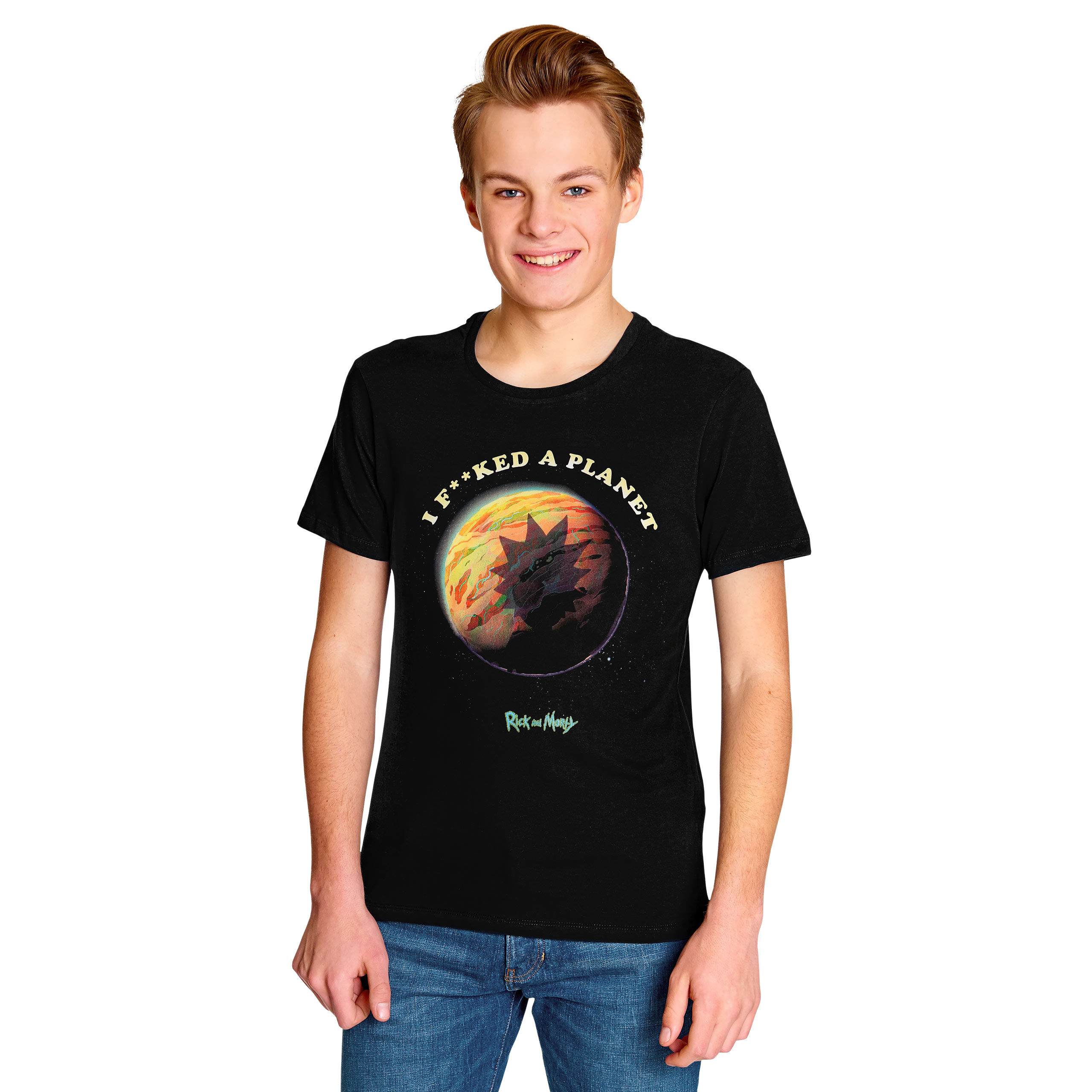 Rick and Morty - Planet T-Shirt Black