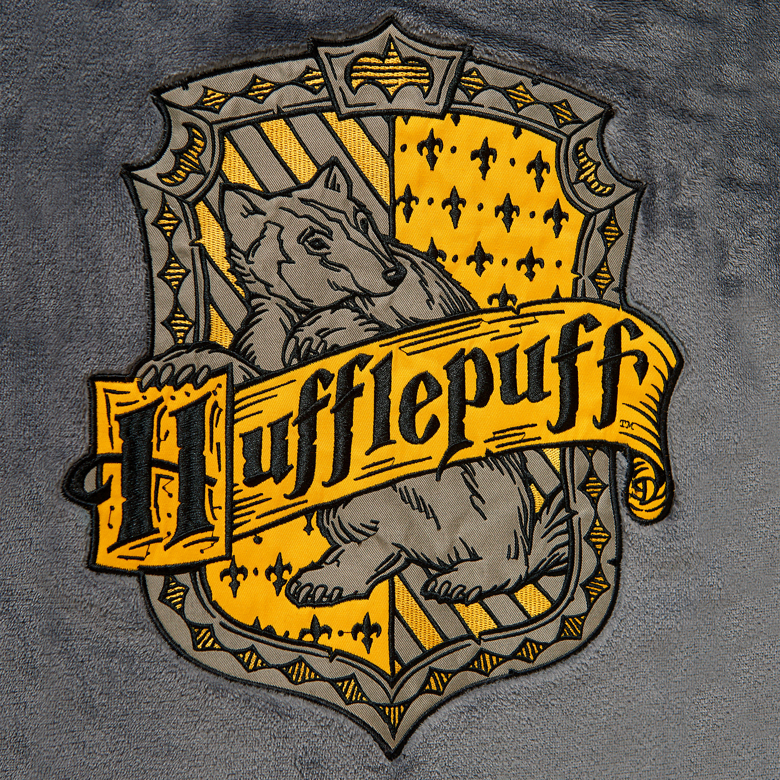 Harry Potter - Hufflepuff Crest Bathrobe gray