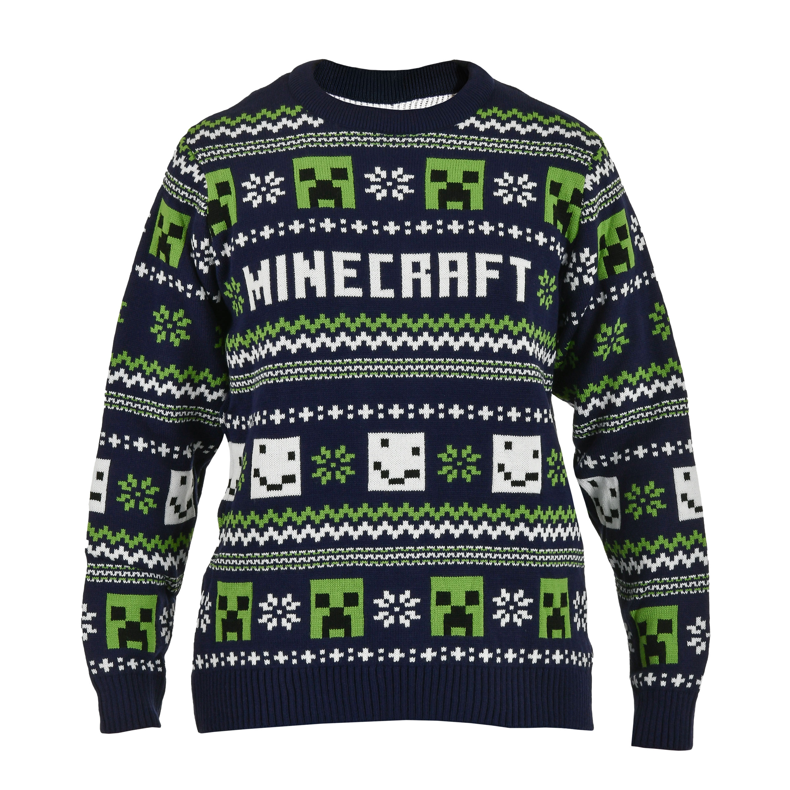 Minecraft - Maglione a maglia con motivo blu