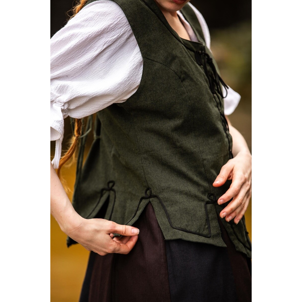 Chaleco corsé medieval Selma verde