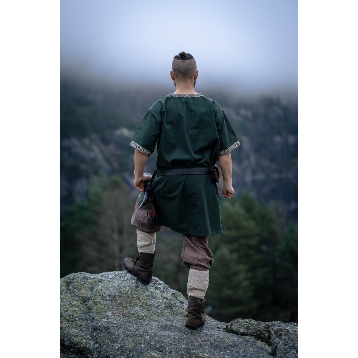 Túnica medieval de manga corta Loki verde