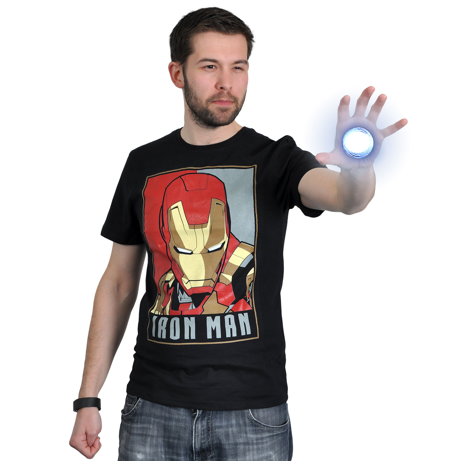 Iron Man - Poster T-shirt zwart
