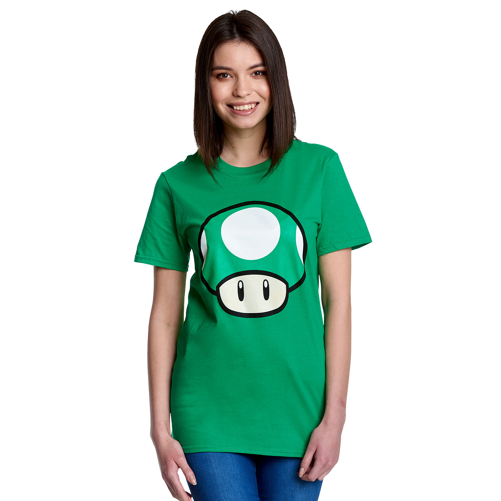 Super Mario - 1 UP Paddenstoel T-Shirt groen