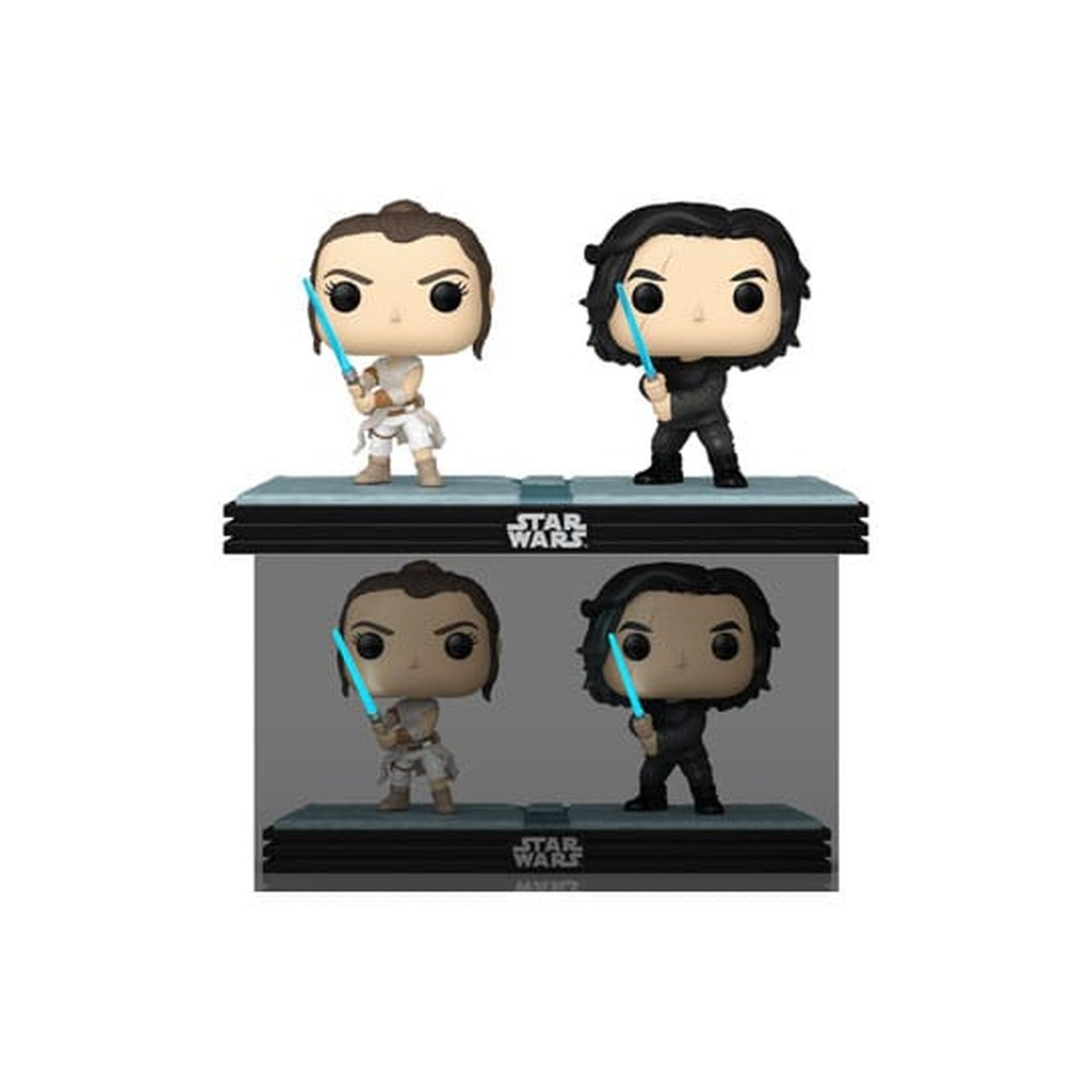 Star Wars POP! Movie Moments Lot de 2 figurines bobble-head en vinyle Kylo & Rey 9 cm