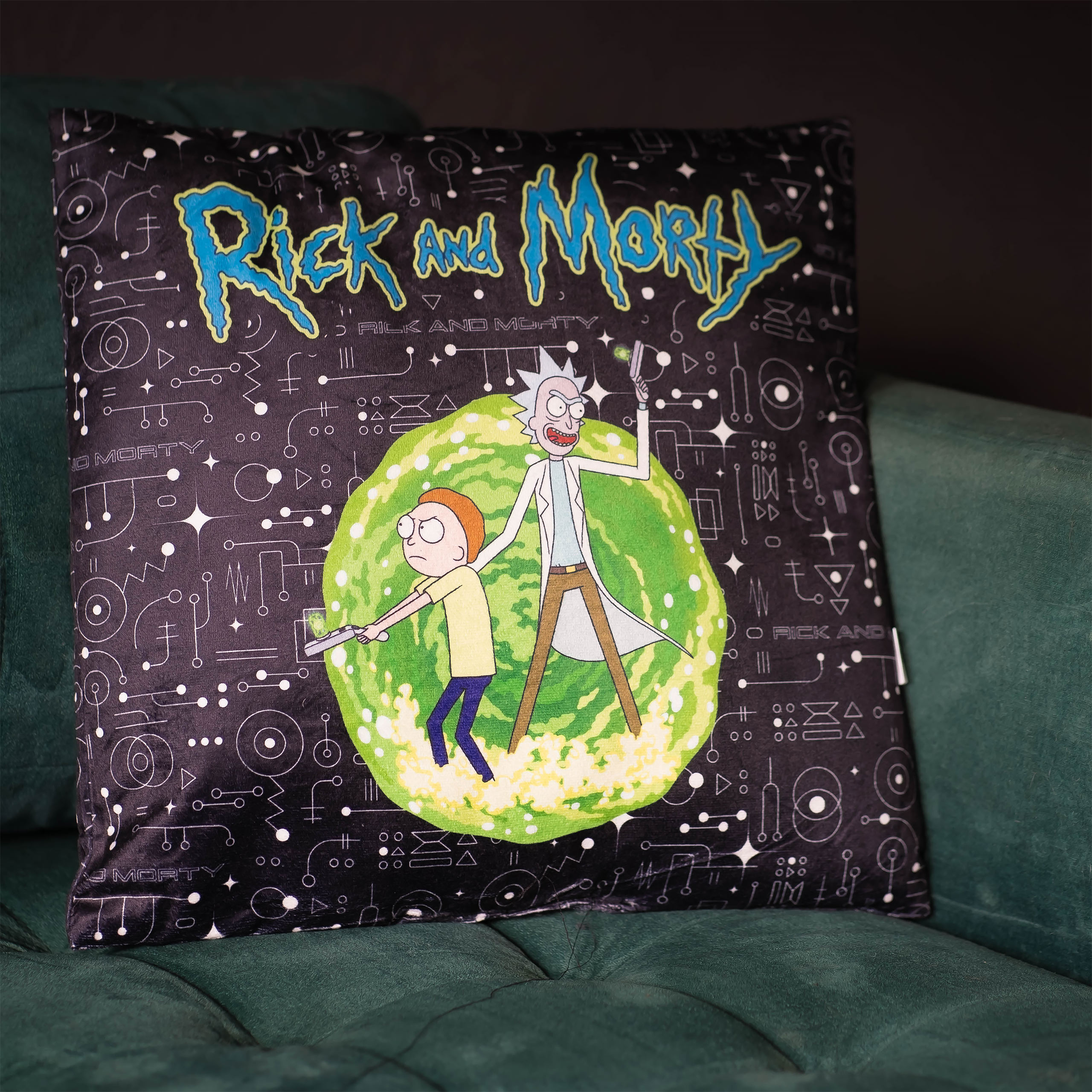 Rick et Morty - Coussin Portal et Science