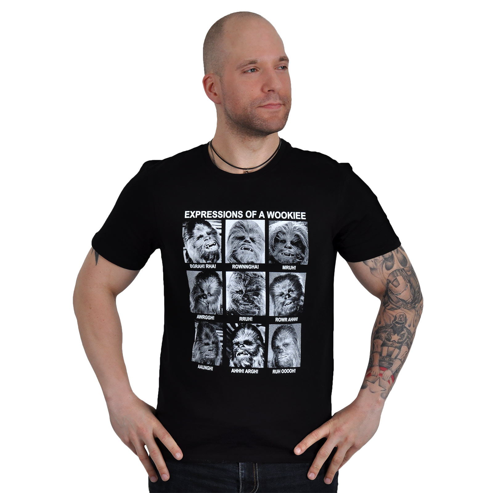 Star Wars - T-Shirt Wookiee Expressions noir
