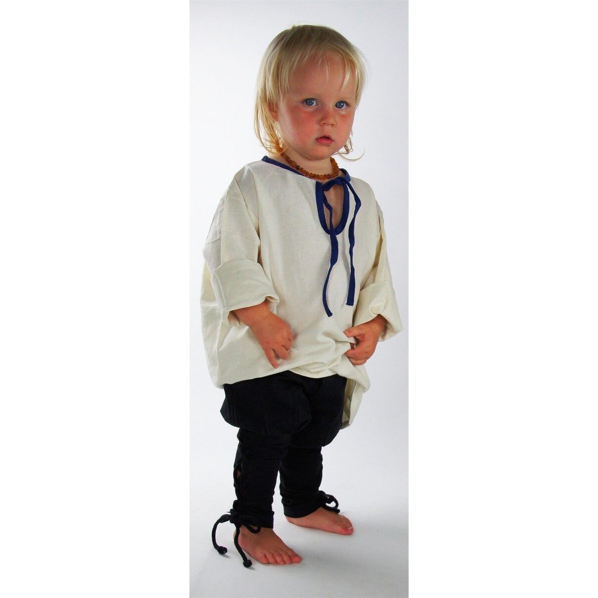 Pantaloni medievali Jecklein con lacci alle gambe neri