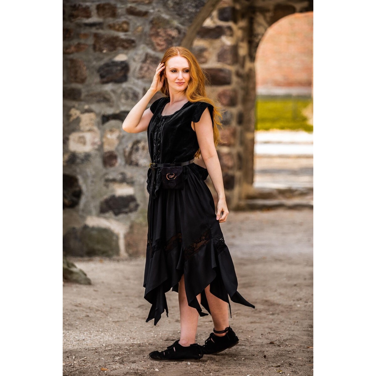 Medieval Velvet Bodice Vest Adrienne black