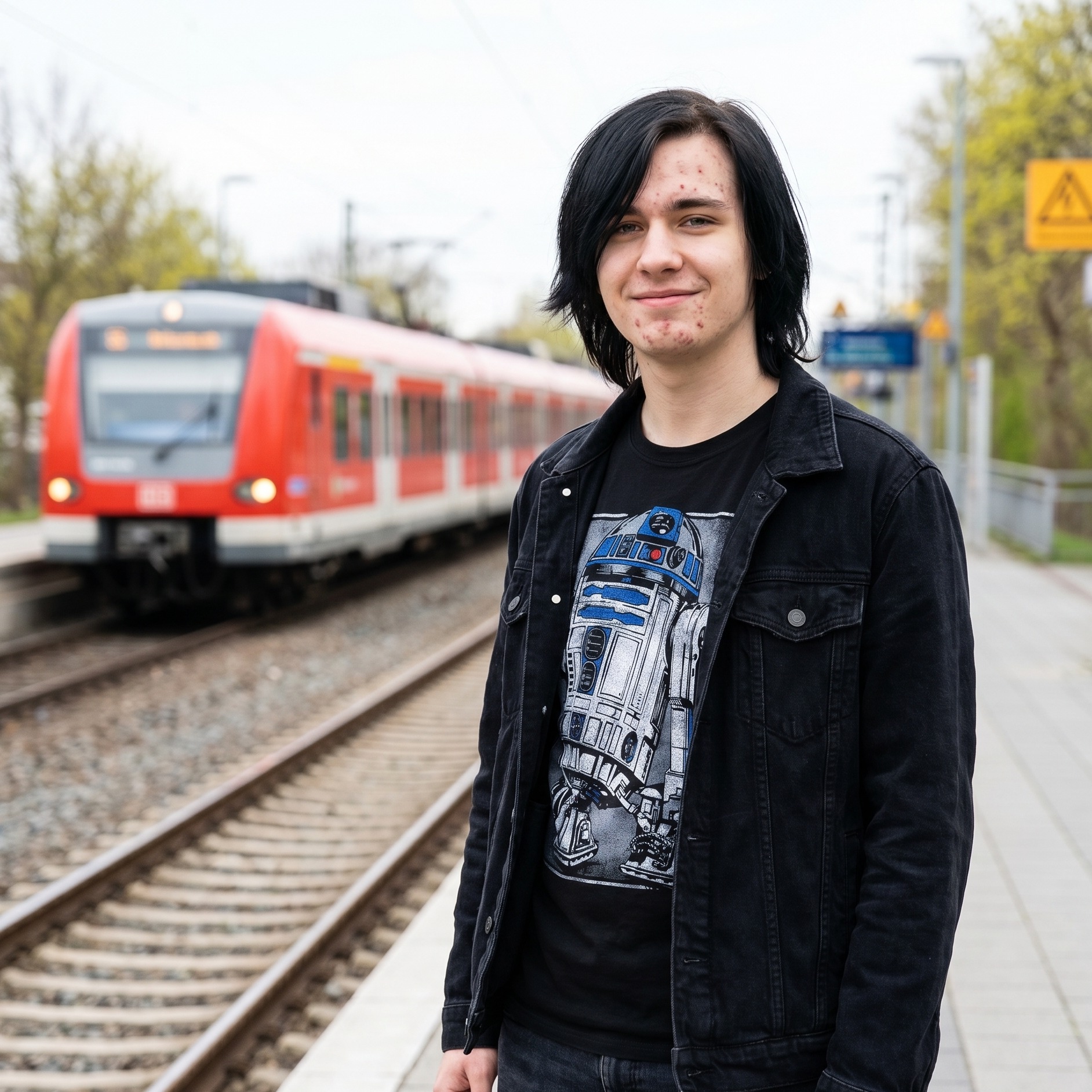 Star Wars - R2D2 Portret Koszulka czarna