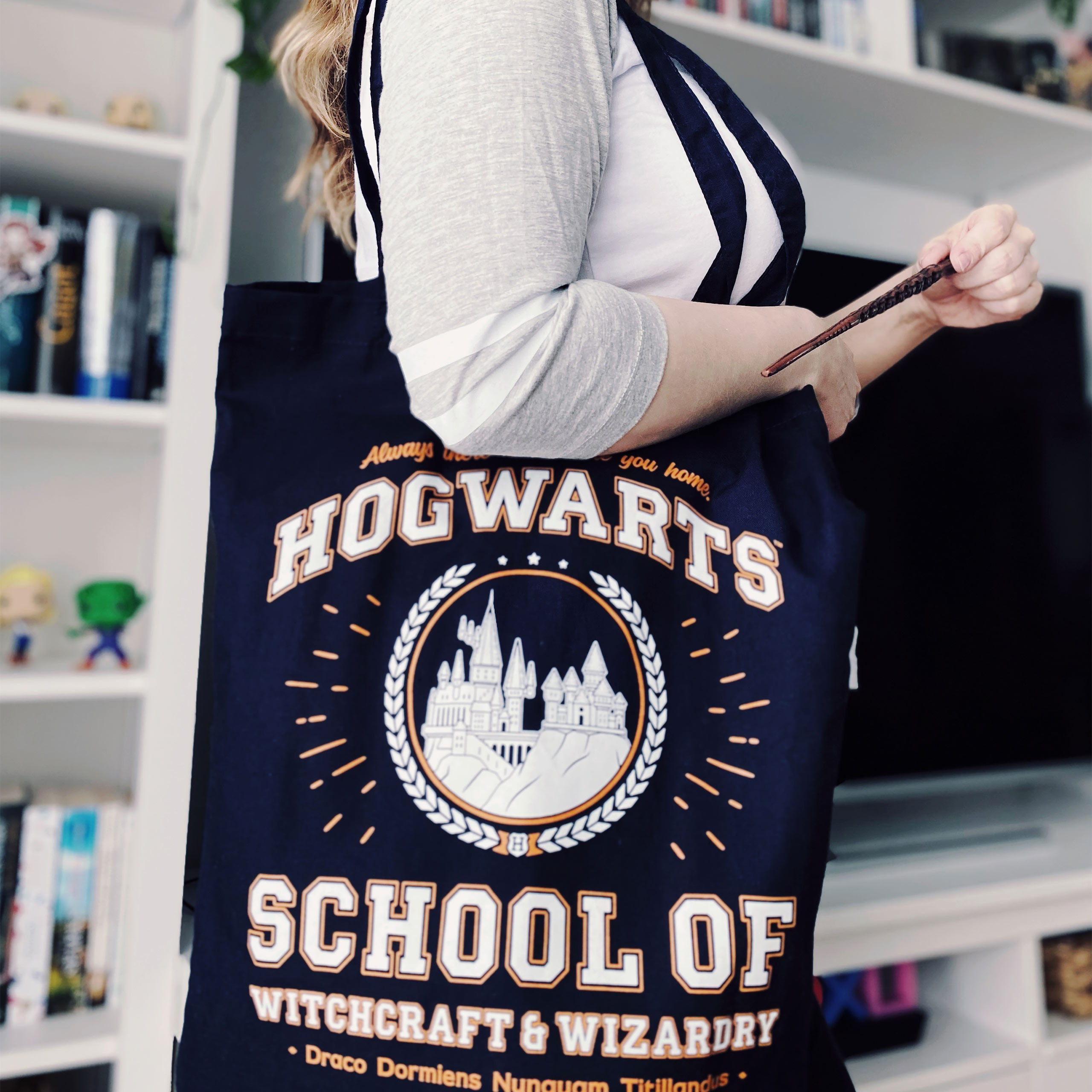 Bolsa de yute Hogwarts School azul - Harry Potter