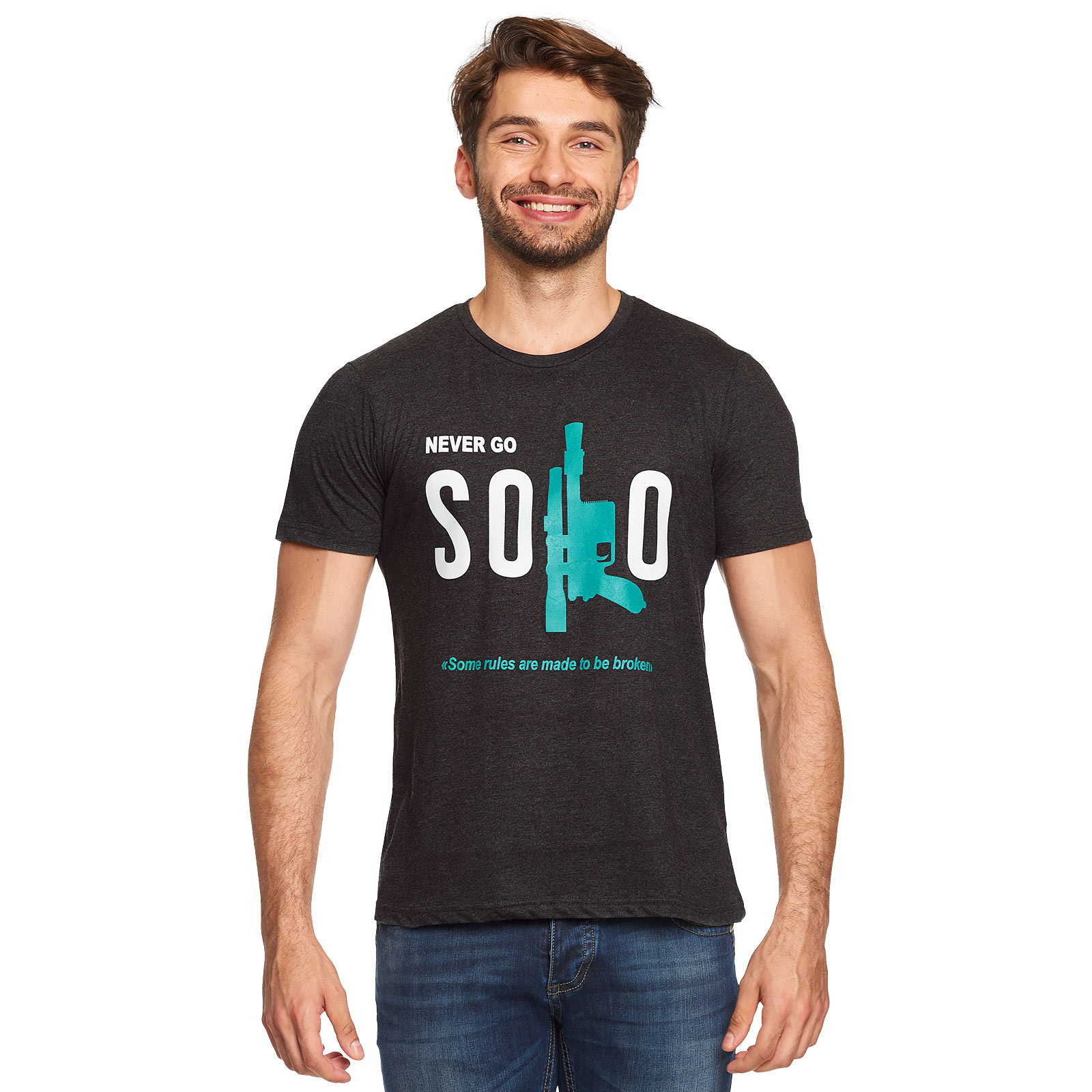 Star Wars - Never Go Solo T-Shirt grau
