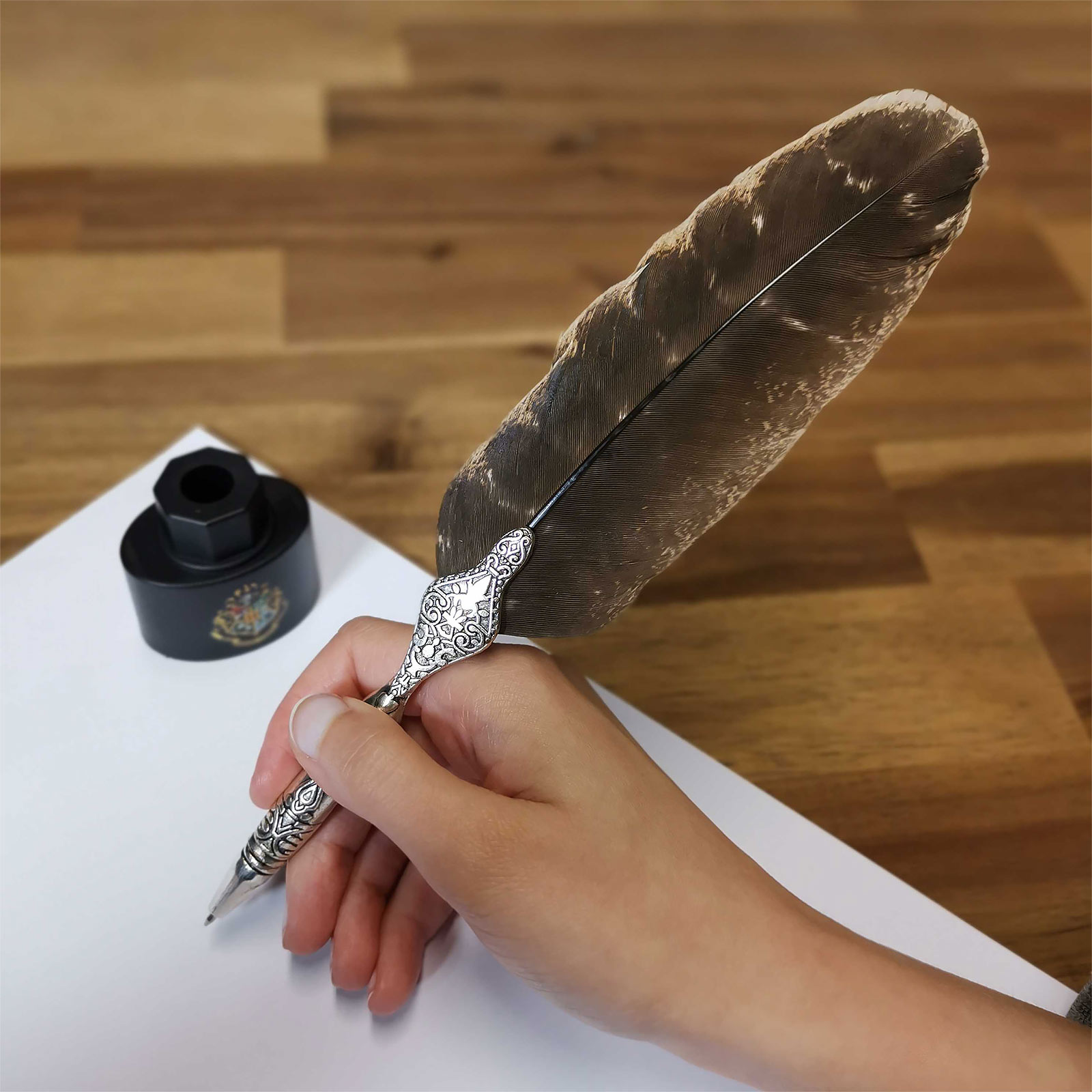 Harry Potter - Schreibfeder Stift mit Tintenfass Halter