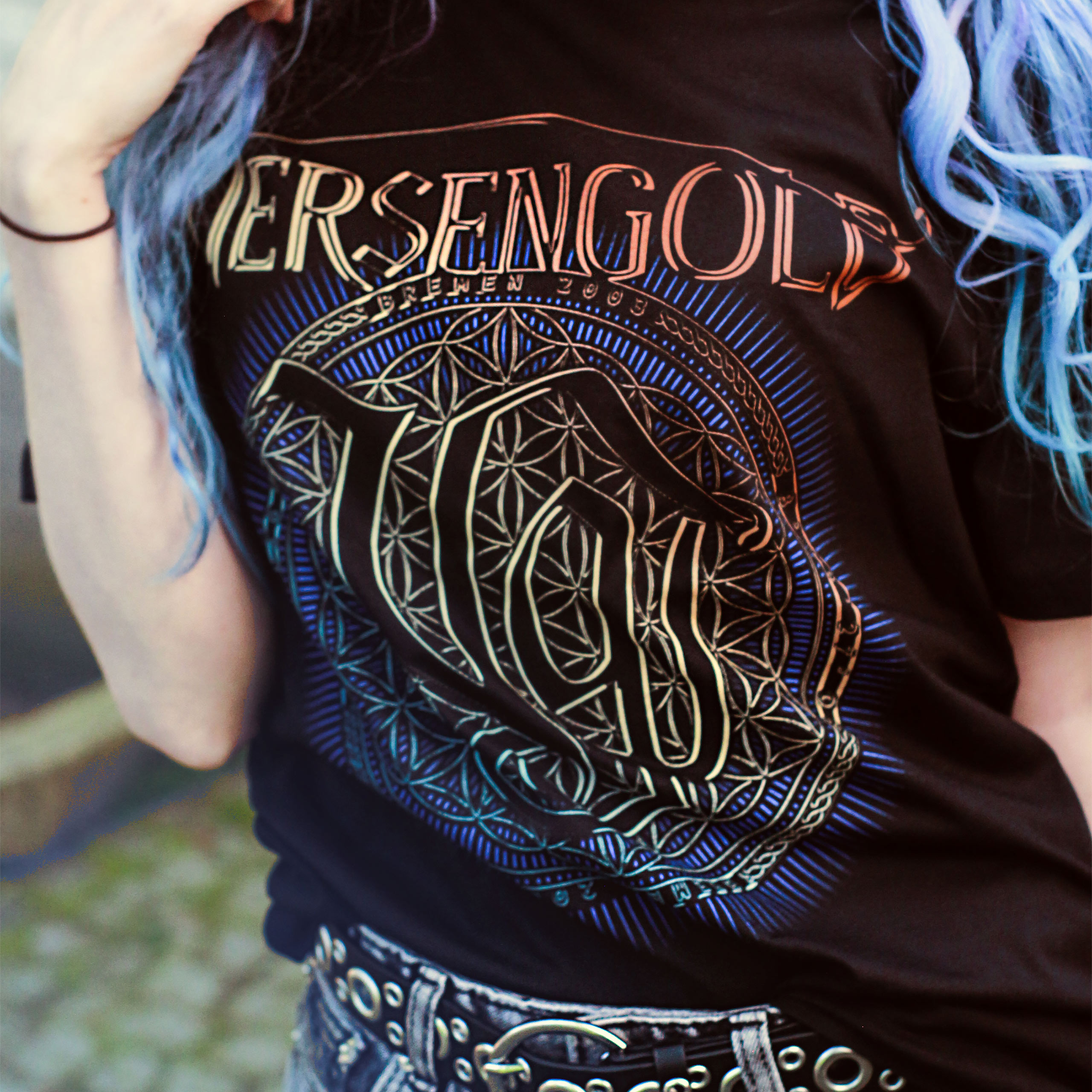 Versengold - Flower of Life T-Shirt schwarz