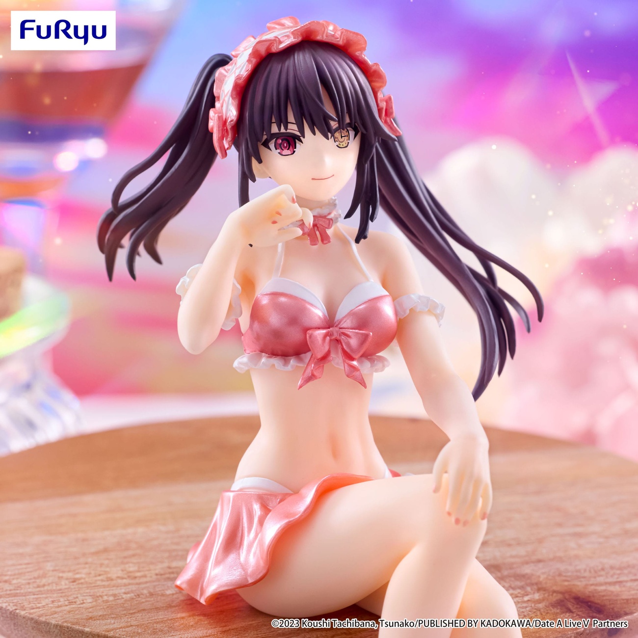 Date A Live V Statua PVC Noodle Stopper Kurumi Tokisaki Swimsuit Pastel Red Color Ver. 15 cm