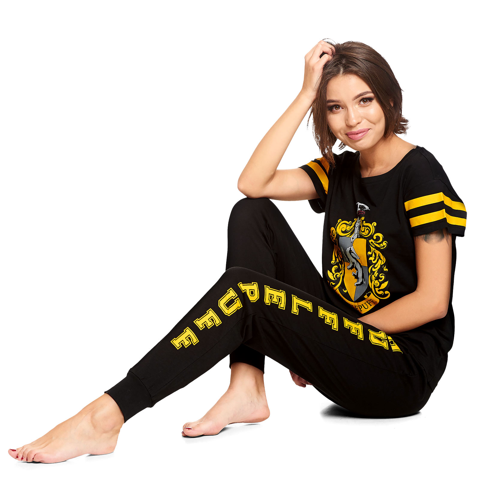 Harry Potter - Pyjama avec blason Hufflepuff pour femmes