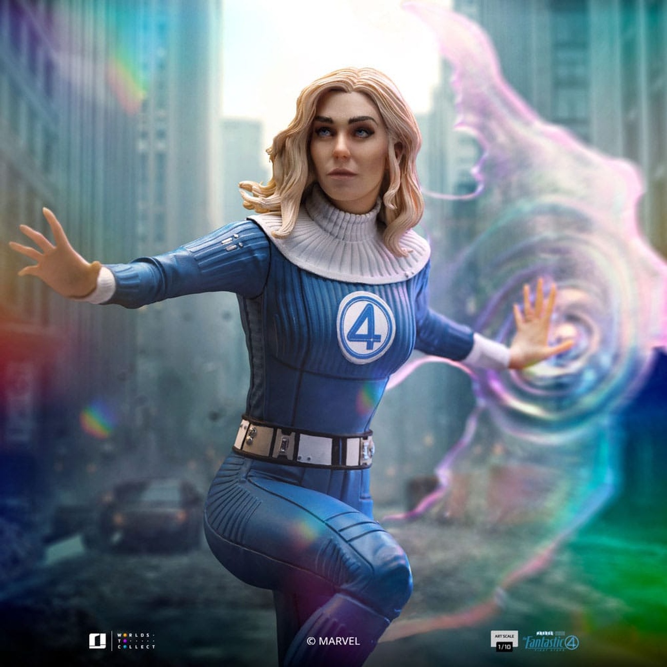 Fantastic Four Figura Art Scale 1/10 Invisible Woman i Franklin 28 cm