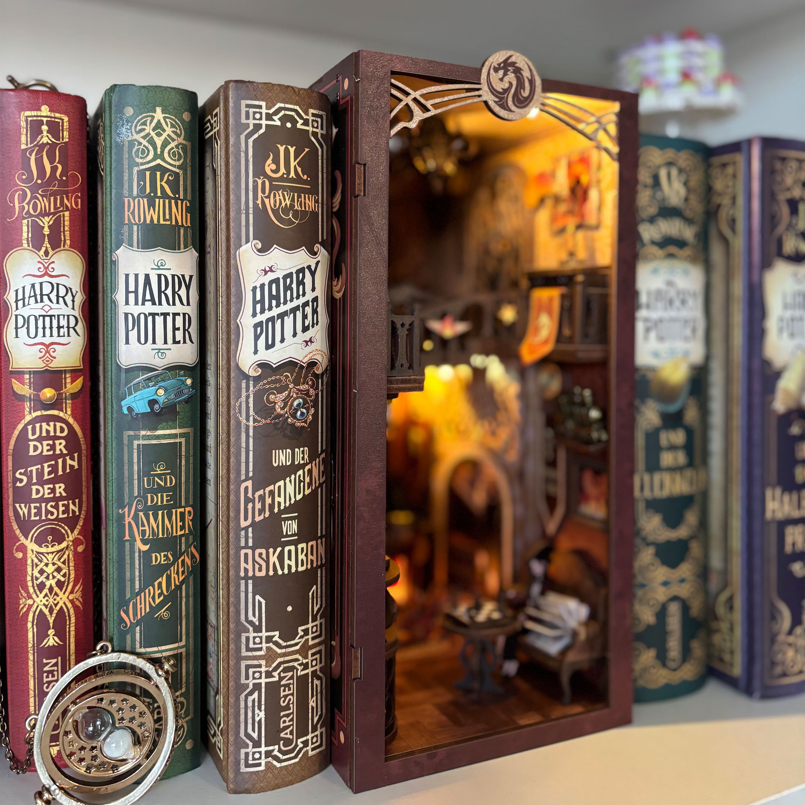 Flame Common Room Book Nook Modell Bausatz Holz für Harry Potter Fans