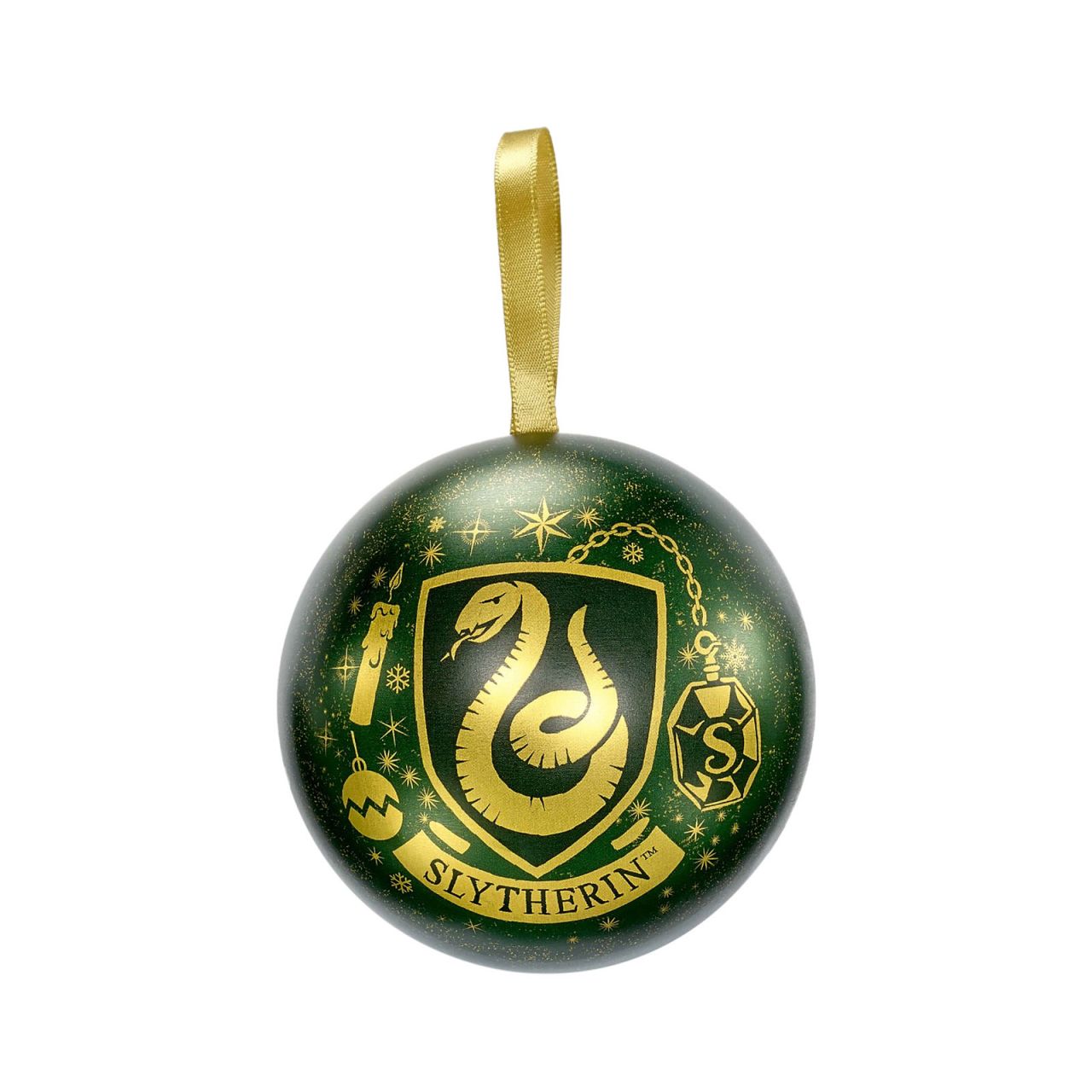 Harry Potter - Christmas Bauble with Slytherin Crest Necklace | Elbenwald