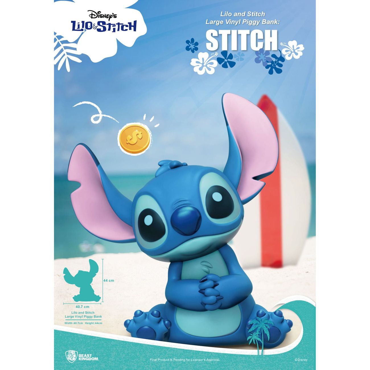 Lilo & Stitch Piggy Vinyl Money Box Stitch 44 cm | Disney | Elbenwald