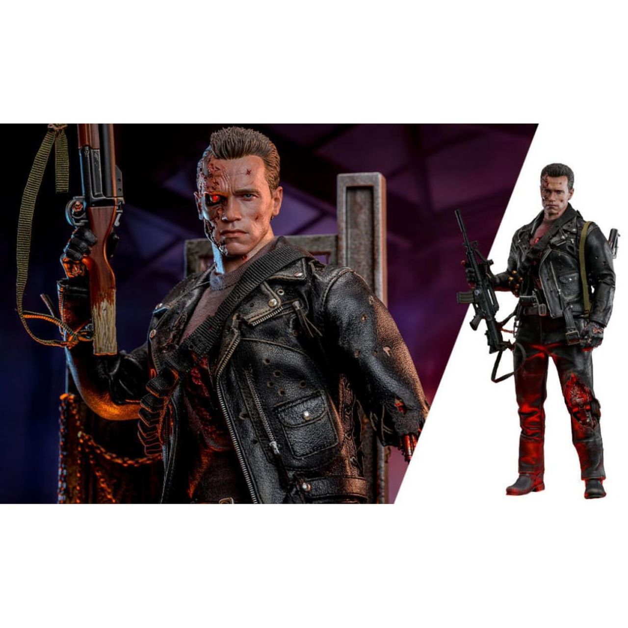 Terminator 2 Movie Masterpiece Action Figure 1/6 T-800 Battle Damaged ...